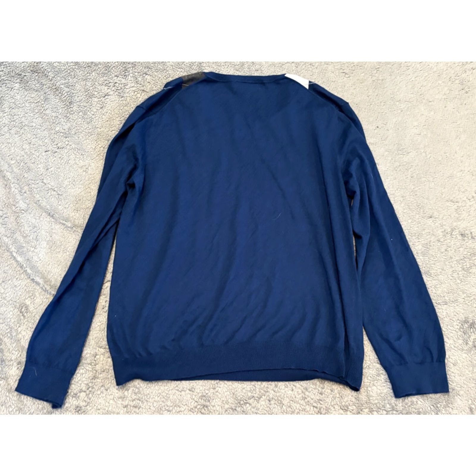 Banana Republic Banana Republic Argyle Sweater Mens Large Blue V Neck Cotton Silk Blend Pullover Size US L / EU 52-54 / 3 - 5 Thumbnail