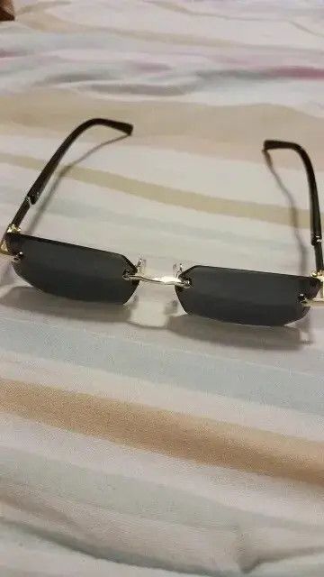 VIBE Black Lens Rimless Square Sunglasses Size ONE SIZE - 4 Thumbnail