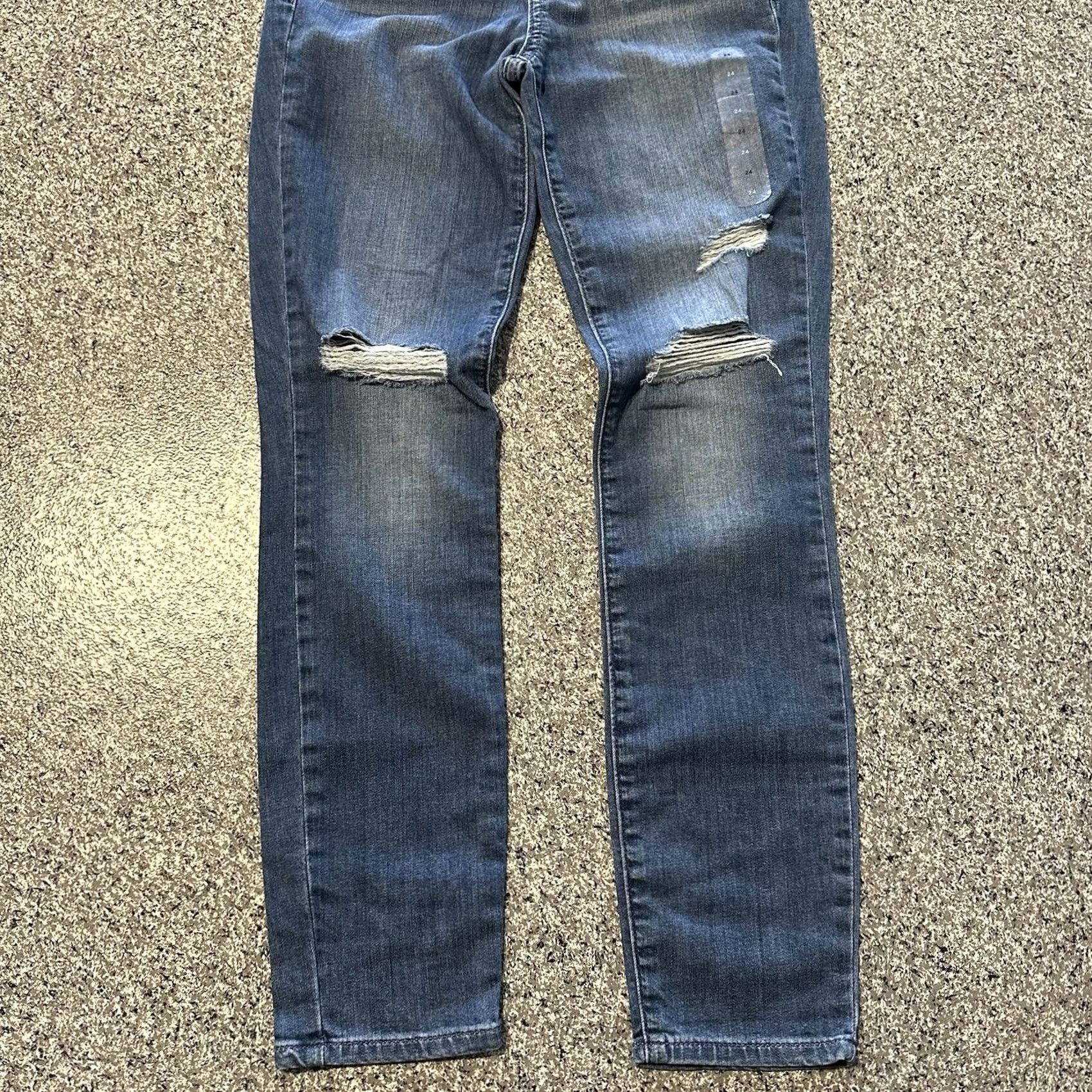 Gap Gap Womens Jeans 24x26 True Skinny Ankle Mid Rise Stretch Denim Distressed Blue 5-Pocket Style Size 42" / US 20 - 3 Thumbnail