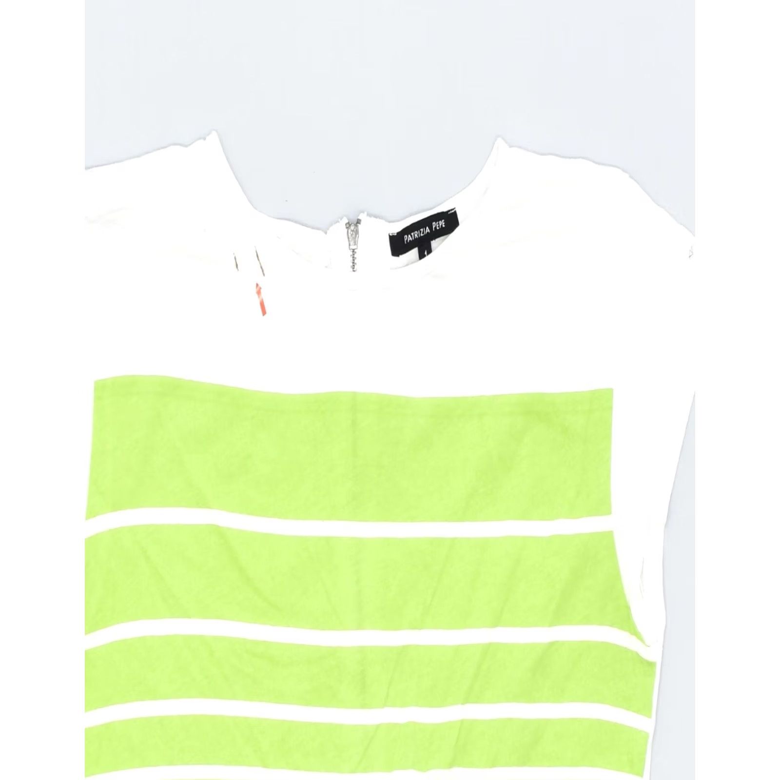 Patrizia Pepe PATRIZIA PEPE Womens T-Shirt Top L White Striped Cotton Size L / US 10 / IT 46 - 3 Thumbnail