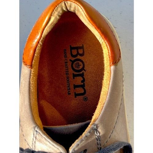 Born Born Mens Handcrafted Leather Sneakers Size 12 Gray/Tan Size US 12 / EU 45 - 4 Thumbnail