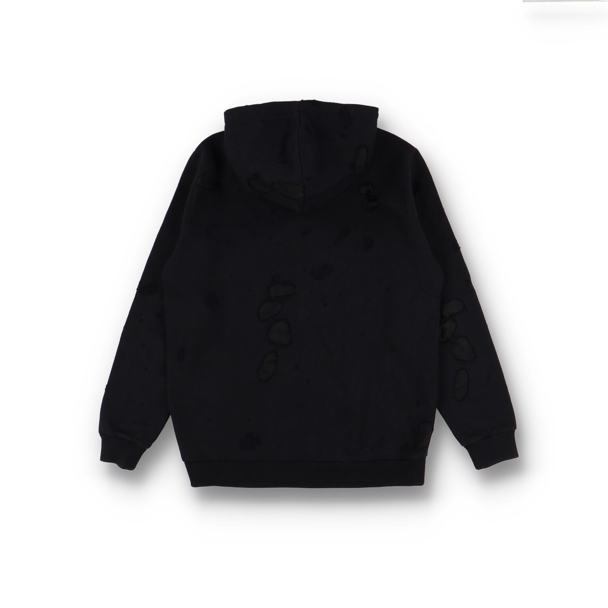 Givenchy Black Destroyed Logo Hoodie Size L / US 10 / IT 46 - 8 Thumbnail