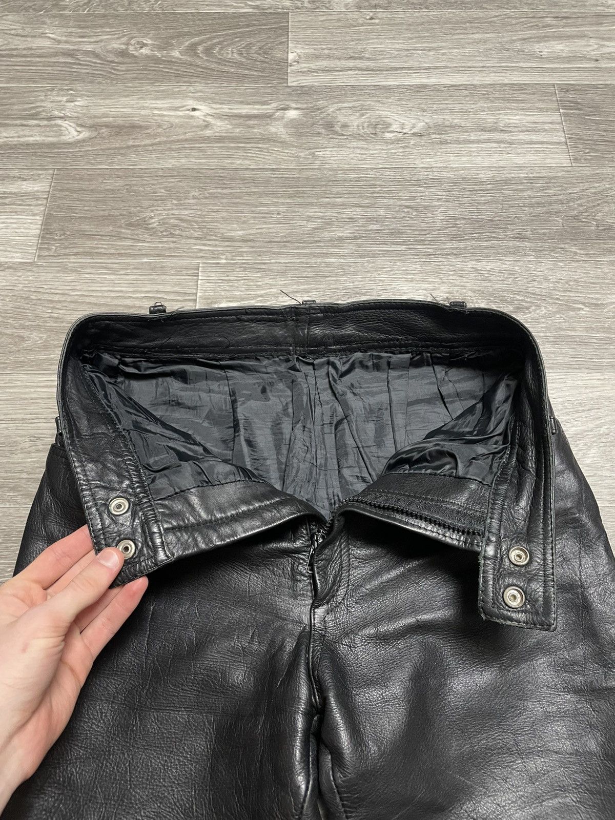 Genuine Leather Vintage Moto Real Leather Black Pants Size US 29 - 14 Thumbnail