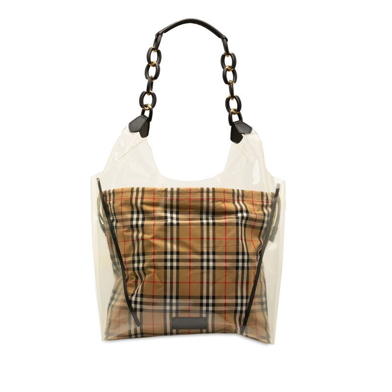 Burberry Burberry Nova Check PVC Cotton Leather Shoulder Bag Canvas Shoulder Bag in Very Good Condition