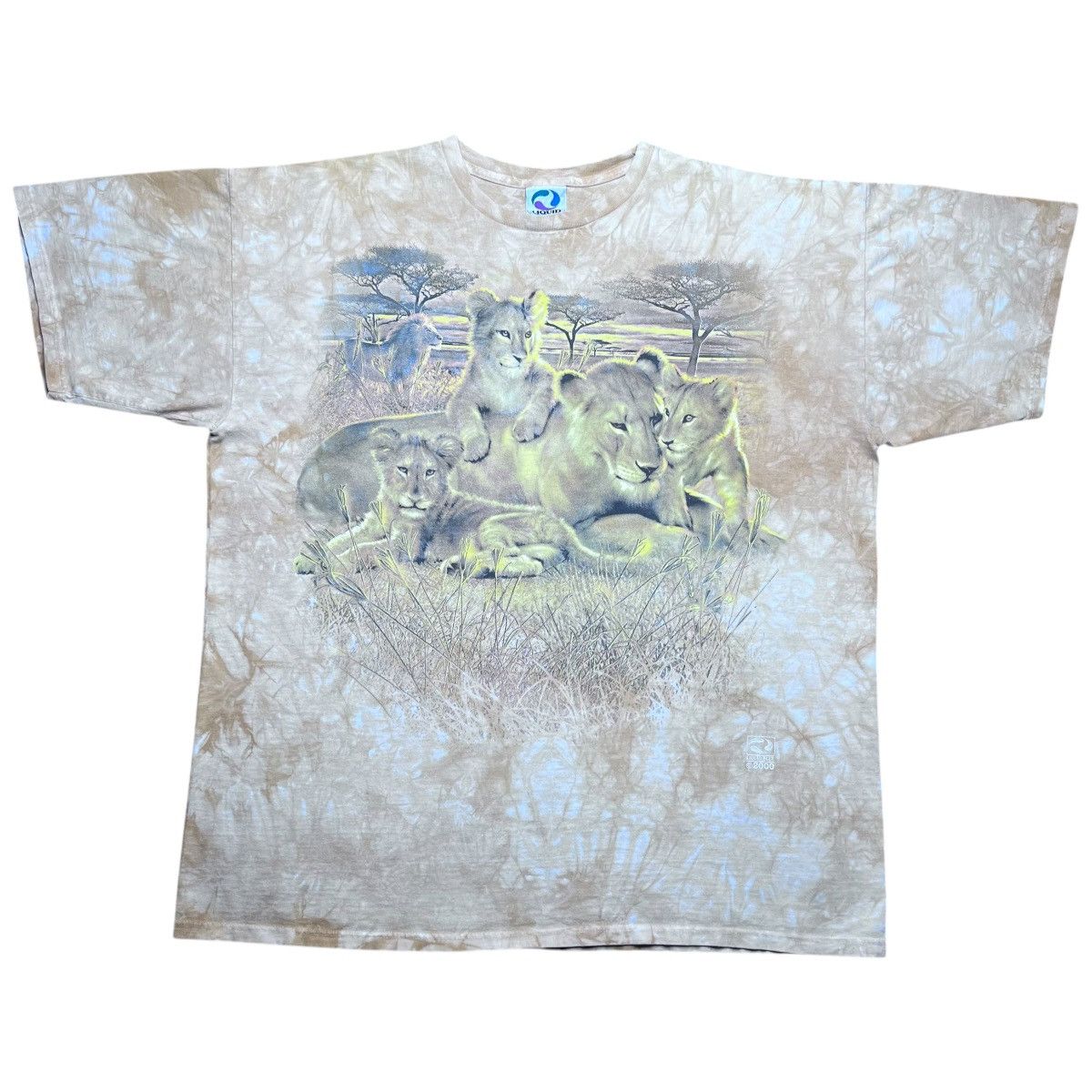Liquid Blue × Vintage Vtg 2000s Liquid Blue Lion Pack Nature Tie Dye Graphic Tee Size US XL / EU 56 / 4 - 1 Thumbnail