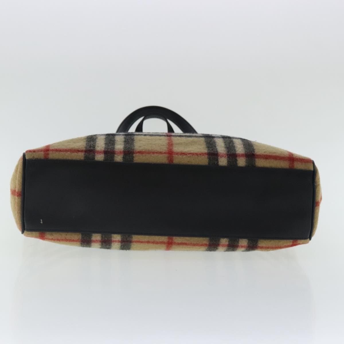 Burberry Burberry Nova Check Blue Label Tote Bag Wool Leather Beige Size ONE SIZE - 5 Thumbnail