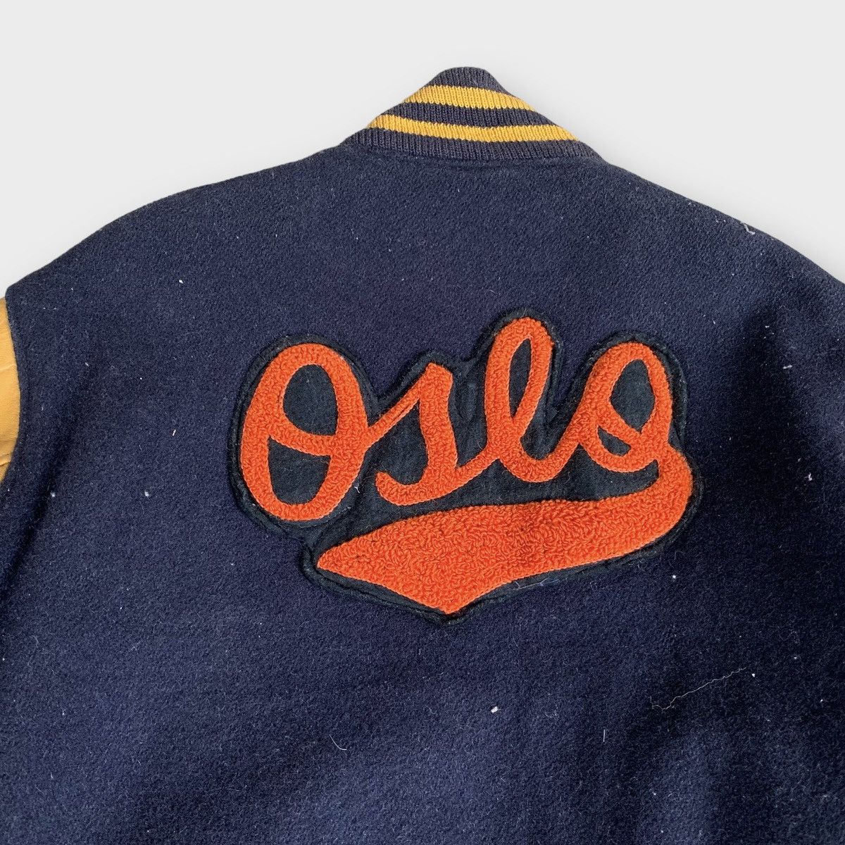 Leather Rare! Vintage 90s Golden Bear Oslo Wool Varsity Jacket Size US S / EU 44-46 / 1 - 7 Thumbnail