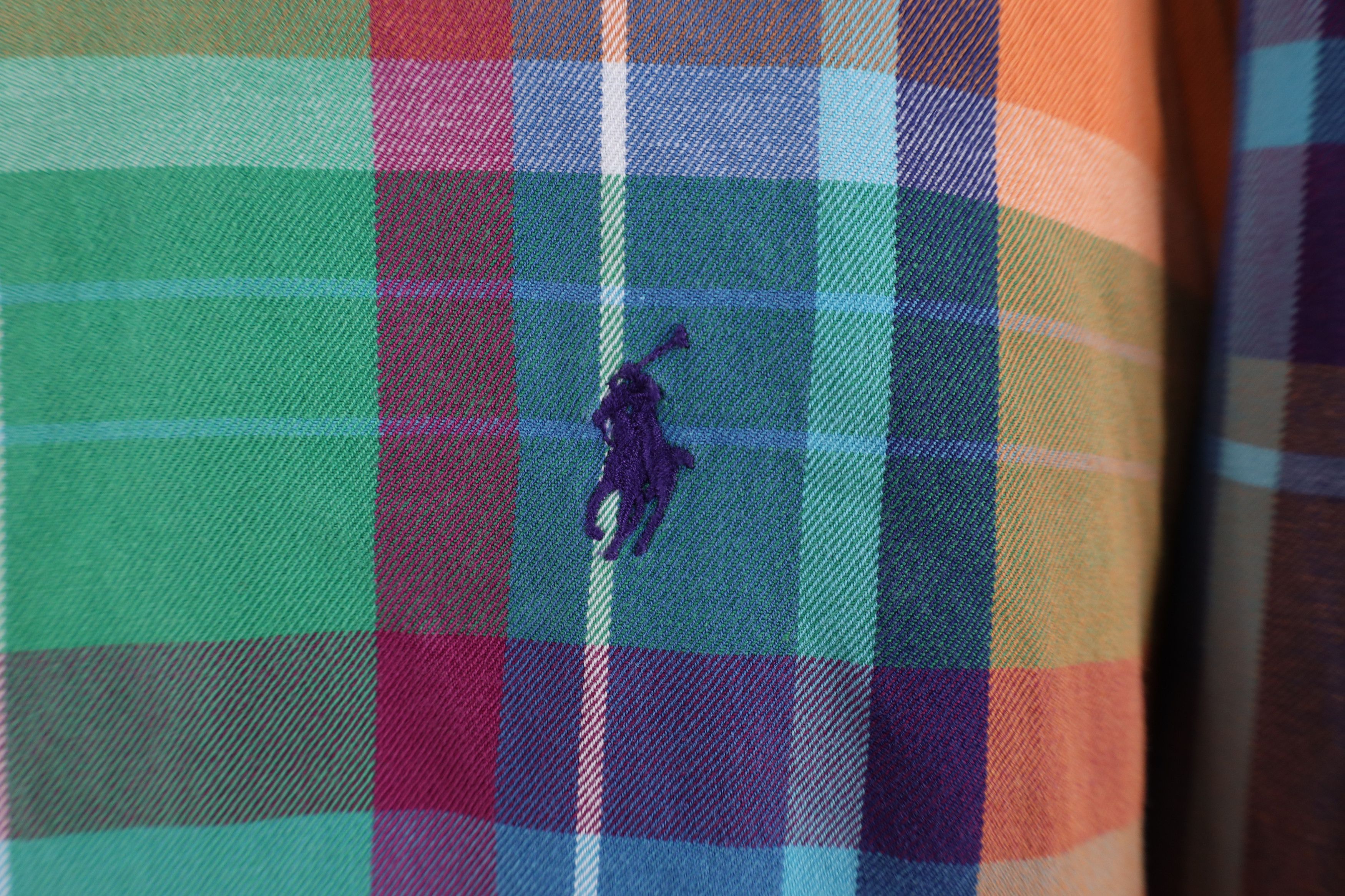 Ralph Lauren × Vintage Vintage 90s Ralph Lauren Rainbow Plaid Button Down Shirt Size US XXL / EU 58 / 5 - 4 Thumbnail