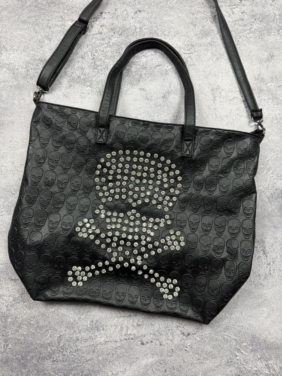 Hysteric Glamour Vintage Punk Avant Garde Bag Skull Rhinestones Y2K Style Size ONE SIZE - 5 Thumbnail
