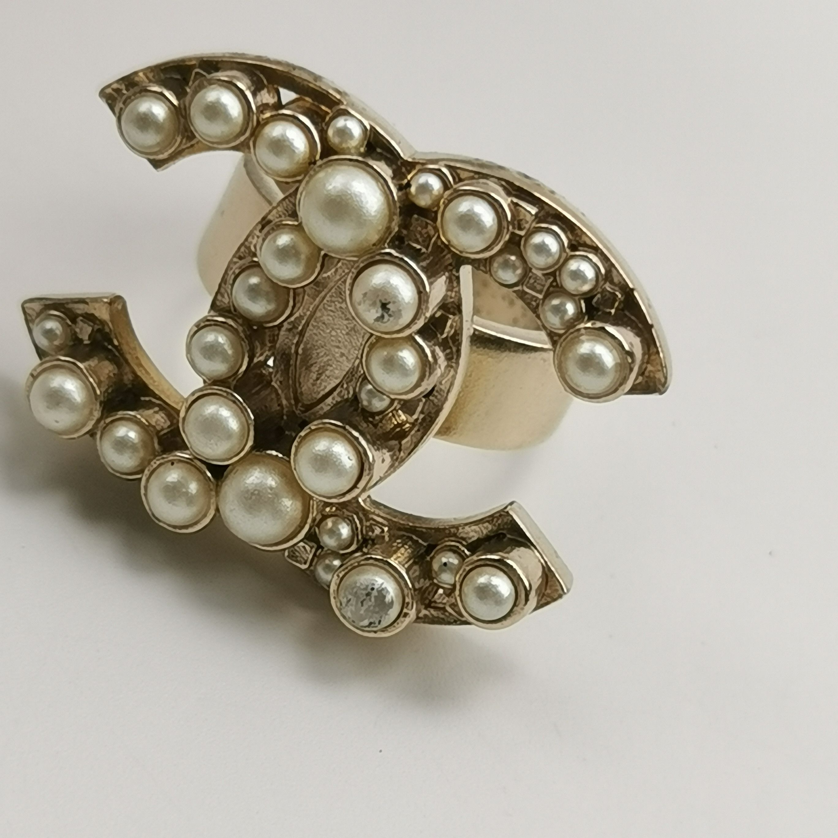 Chanel Chanel Imitation Pearl Double C Ring Size 12 -z2505 Size ONE SIZE - 2 Thumbnail