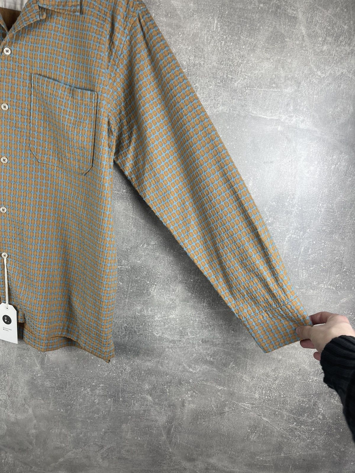 Universal Works Universal Works L.S Camp Shirt Sand Blue Deldos Cotton Size US M / EU 48-50 / 2 - 5 Thumbnail