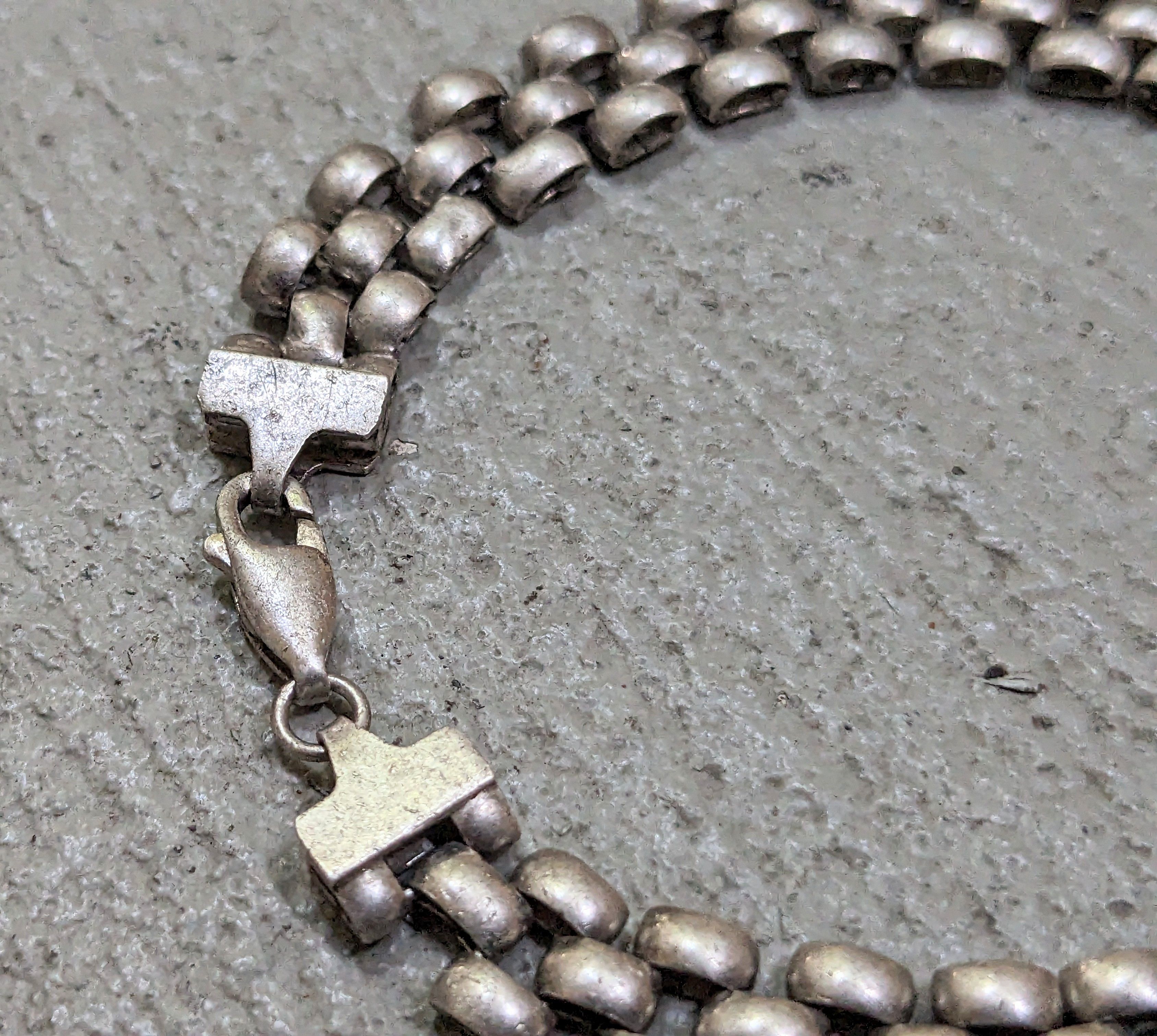 Jewelry Vintage Sterling Silver Bracelet Panther Chain Link 7.25" Size ONE SIZE - 5 Thumbnail