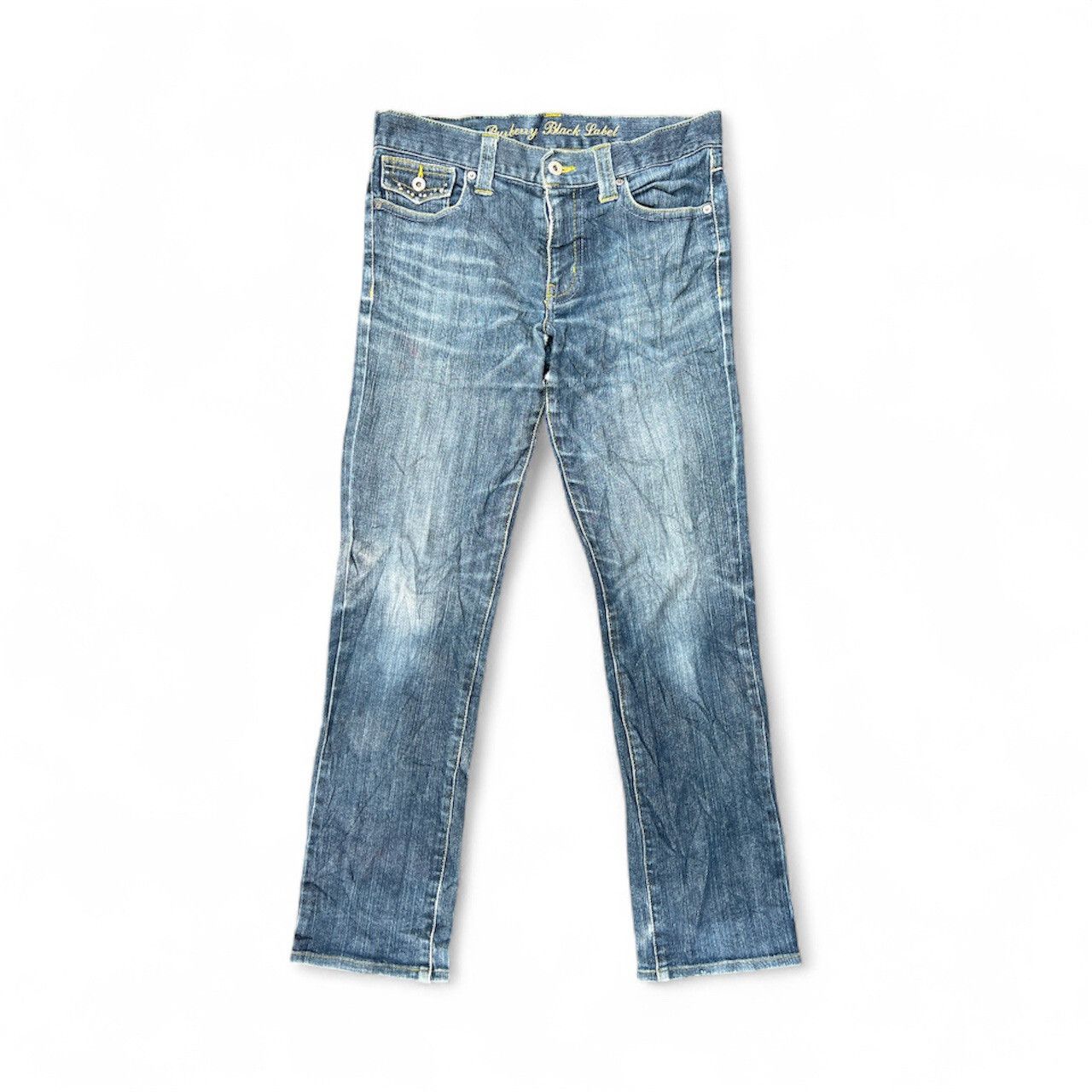 1. Burberry Black Label Distressed Denim