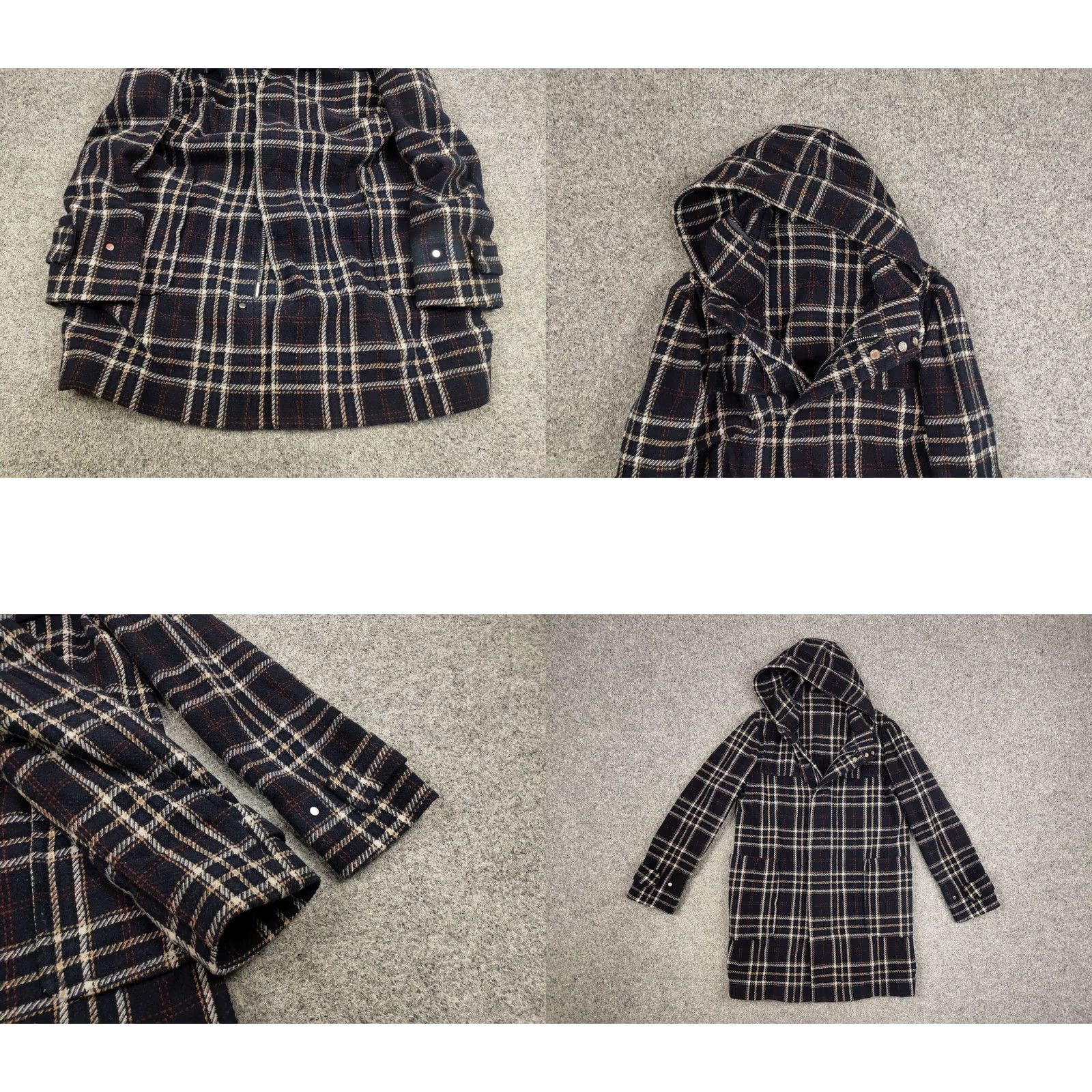Paolo Pecora Paolo Pecora Design Duffle Checkered Coat Wool Jacket Dress Coat Size US S / EU 44-46 / 1 - 8 Thumbnail