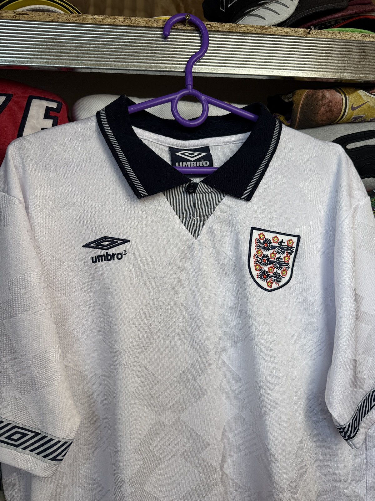 Umbro Vintage 00s Umbro England Soccer tee Blockore Drill Size US L / EU 52-54 / 3 - 3 Thumbnail