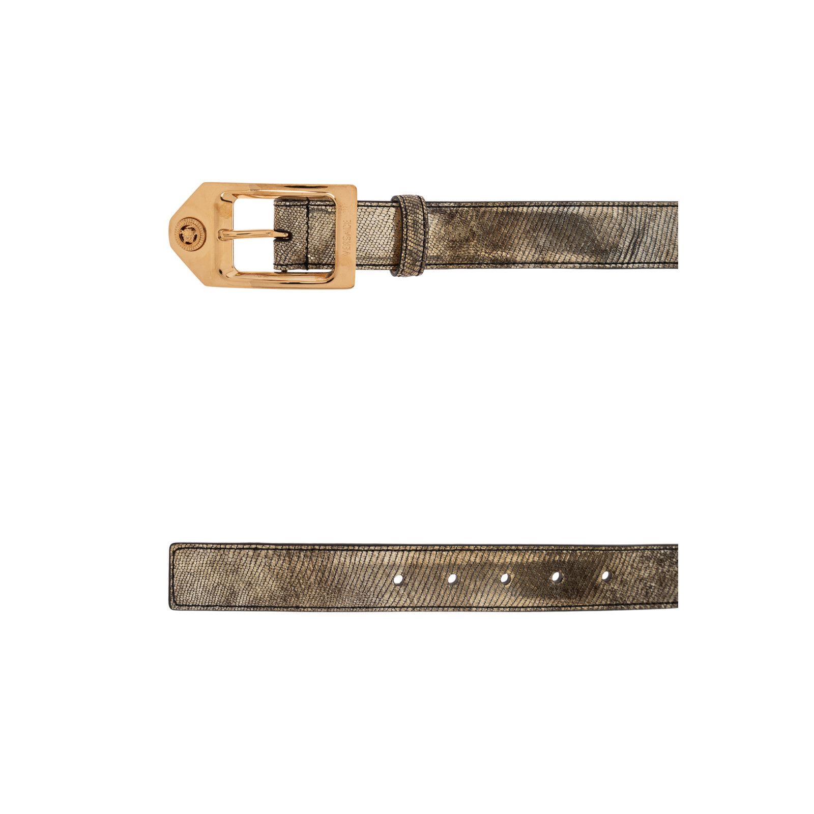 Versace VERSACE Gold Leather Belt New & Authentic (Men's size:95;) Size ONE SIZE - 3 Thumbnail