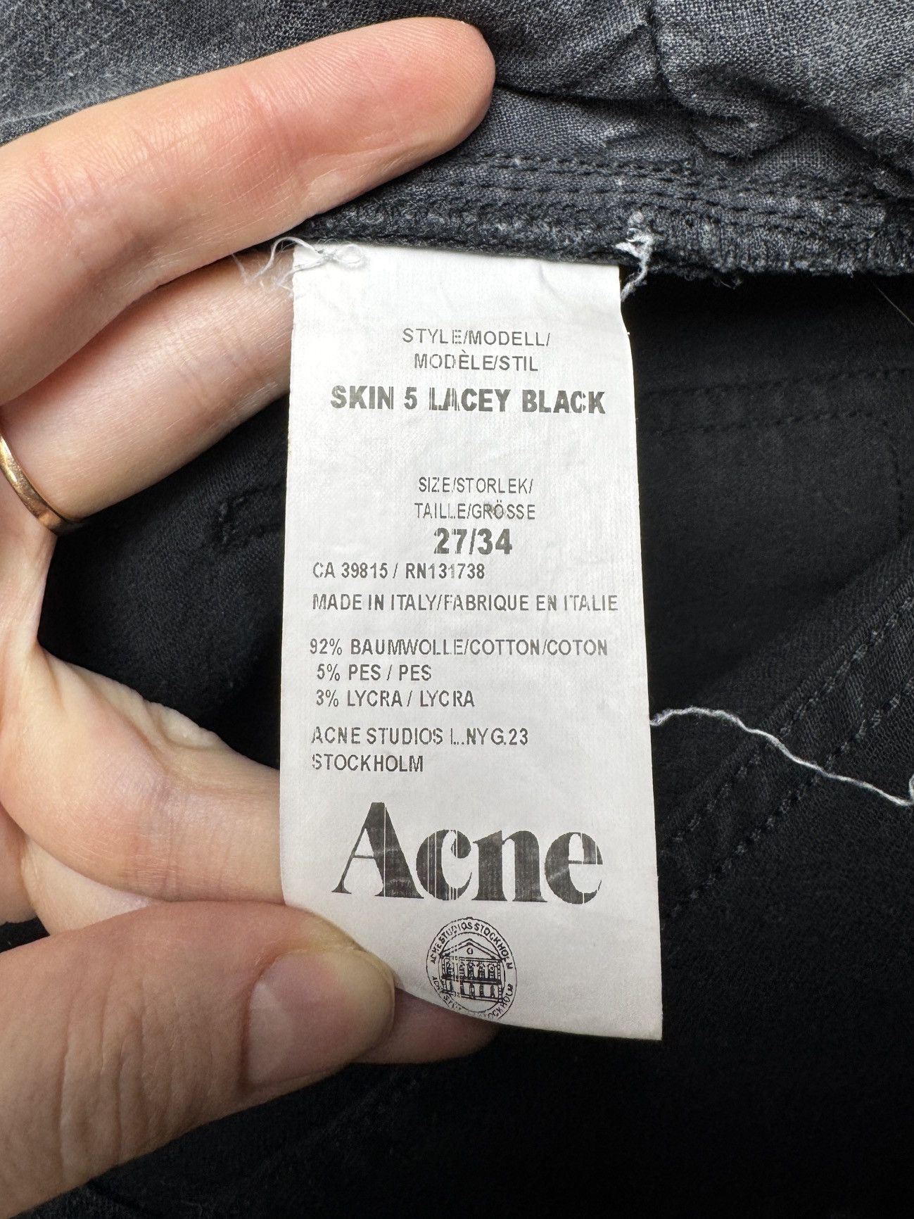 Acne Studios Acne Studios Skin 5 Lacey Black Ladies Skinny Jeans Size 27 Size 27" / US 4 / IT 40 - 10 Thumbnail