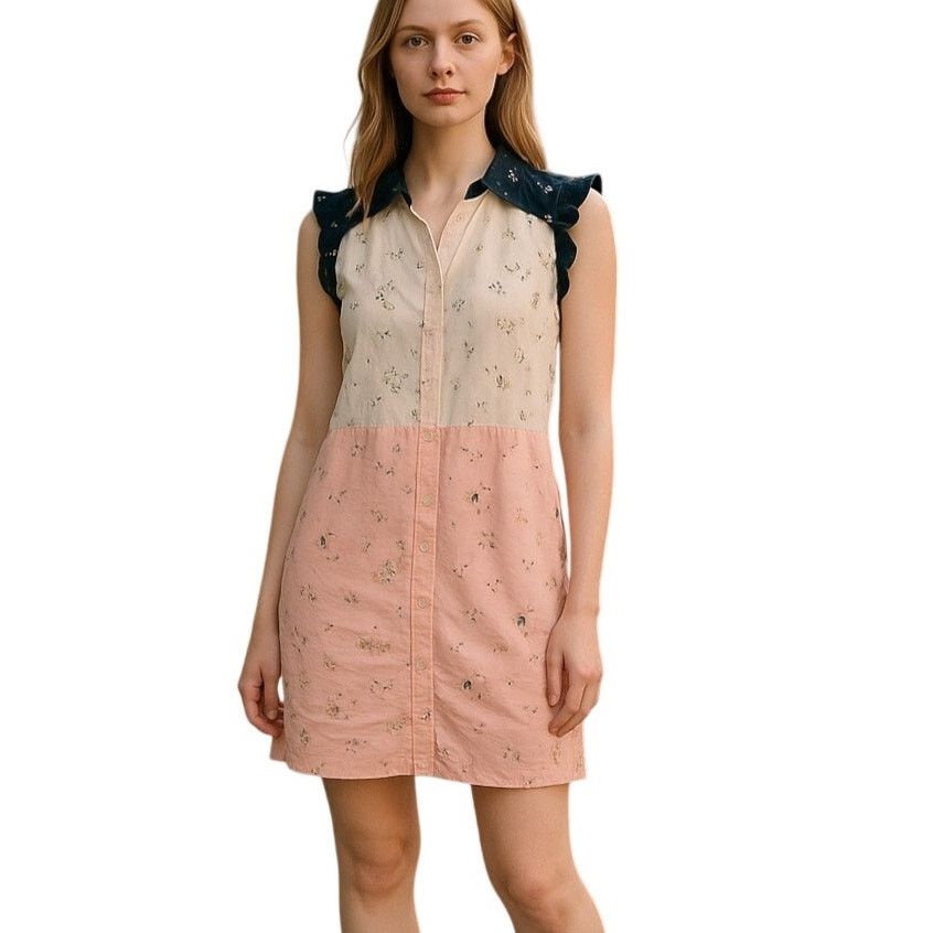 Marni MARNI Sleeveless Button front Dress Silk Cotton color block Size M / US 6-8 / IT 42-44 - 1 Thumbnail