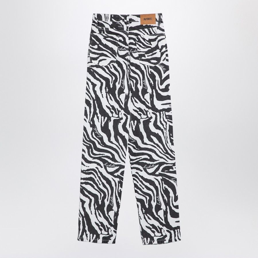 ROTATE o1d2blof0924 Zebra Print Jeans in Black & White Size 26" / US 2 / IT 38 - 2 Thumbnail