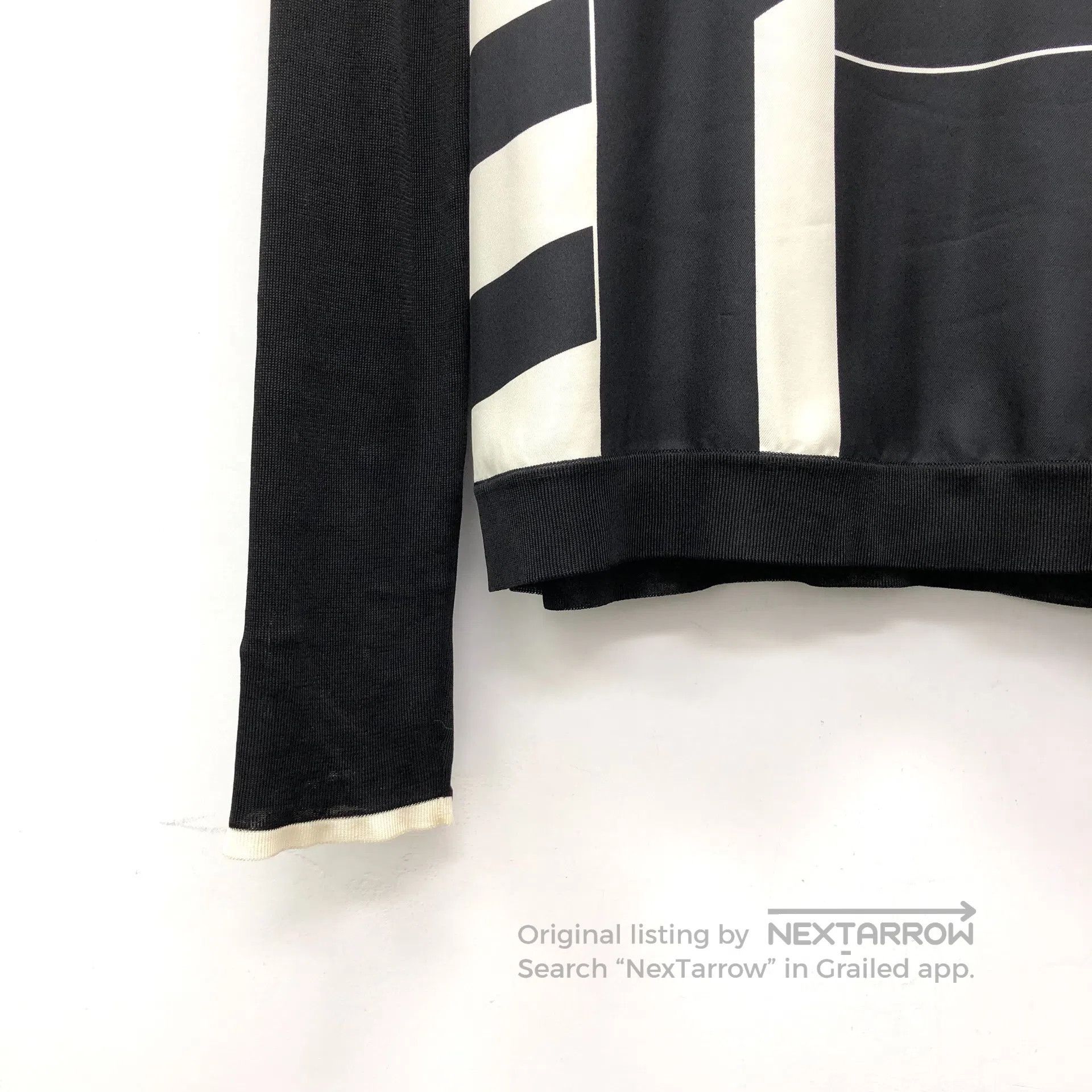 Hermes Hermes Black Geometric Pattern Printed Silk Crew Neck Long Size XXS / US 00 / IT 34 - 4 Thumbnail