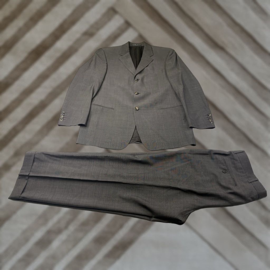 Hugo Boss VINTAGE Hugo Boss Men’s 40S 2pc Pant Suit Brown Plaid Pleated Cuffed Pants USA Size 40R - 1 Thumbnail