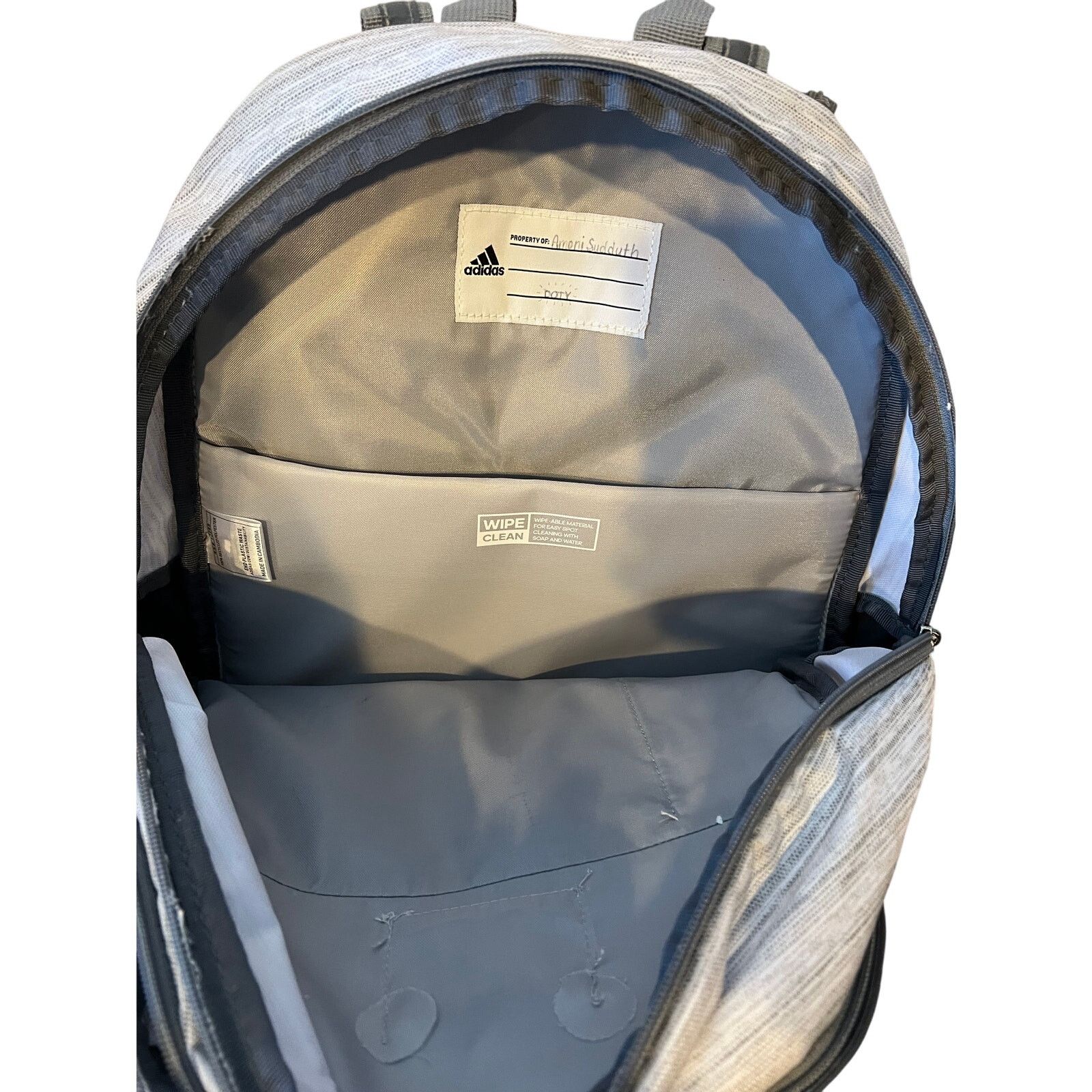 Adidas Adidas White Gray Defender Backpack w Padded Sleeve Size ONE SIZE - 4 Thumbnail