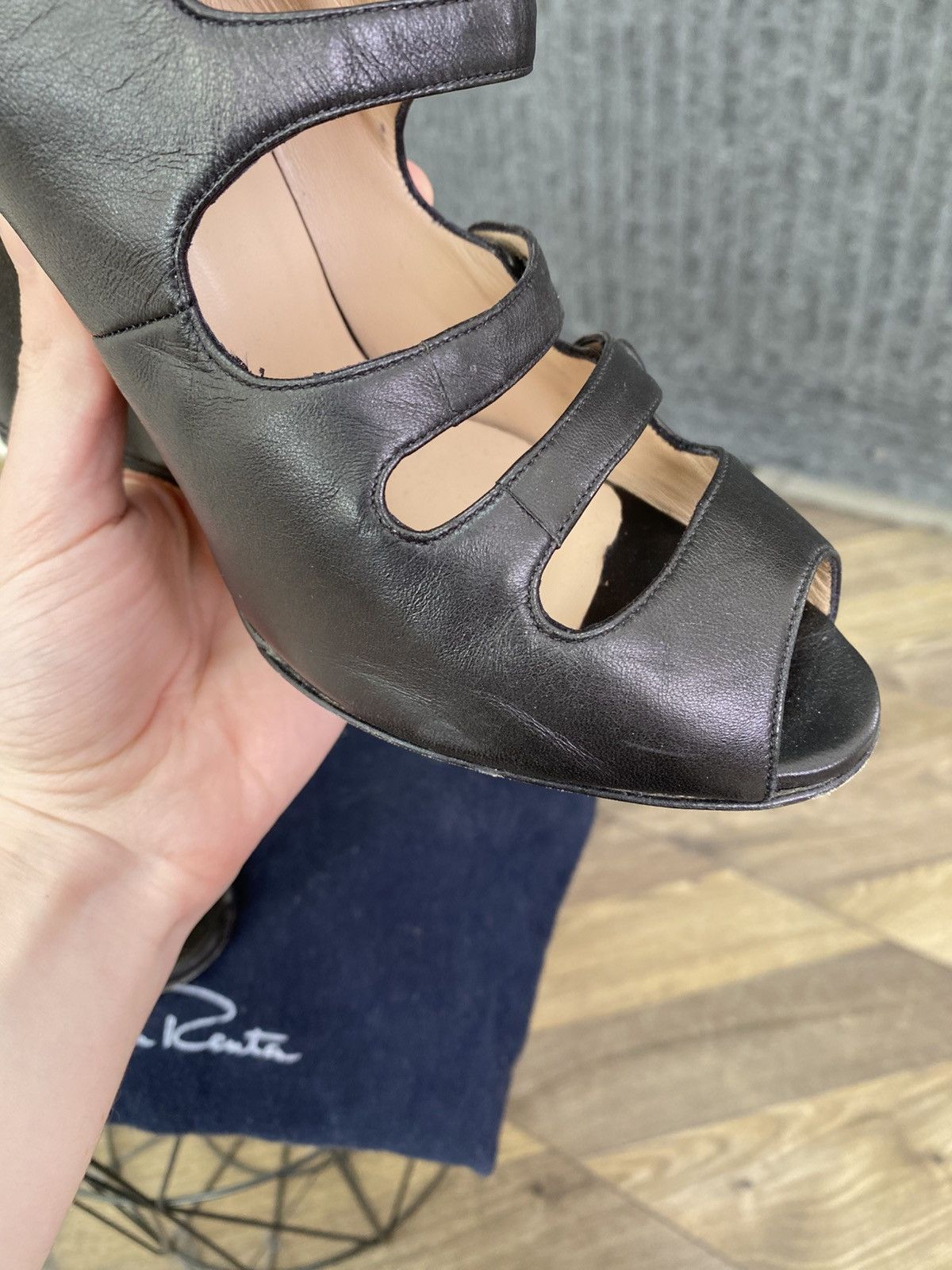 Oscar De La Renta Vintage Oscar de la Renta Leather Caged Ankle Length Sandals Size US 9.5 / IT 39.5 - 8 Thumbnail