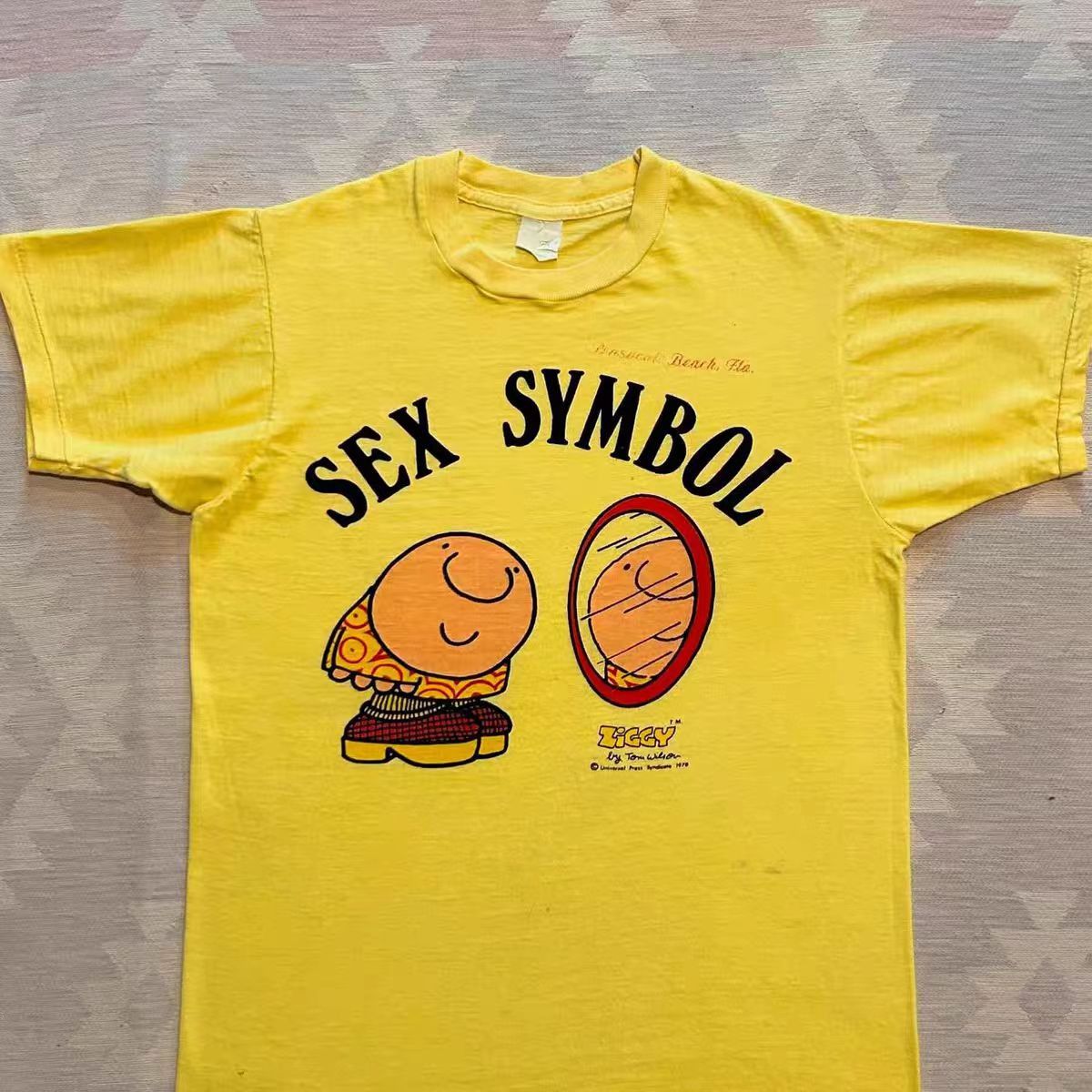 Vintage Yellow washed retro cartoon print cotton t-shirt Size US M / EU 48-50 / 2 - 2 Thumbnail