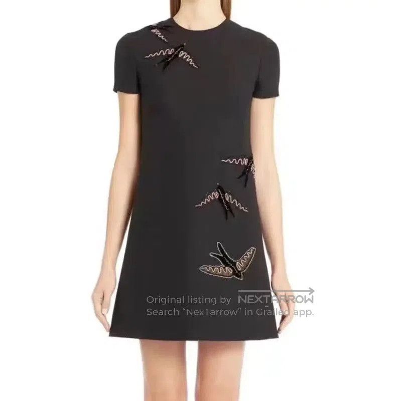 Valentino Valentino Short Sleeve Wool Dress with Embroidery . Size S / US 4 / IT 40 - 1 Thumbnail