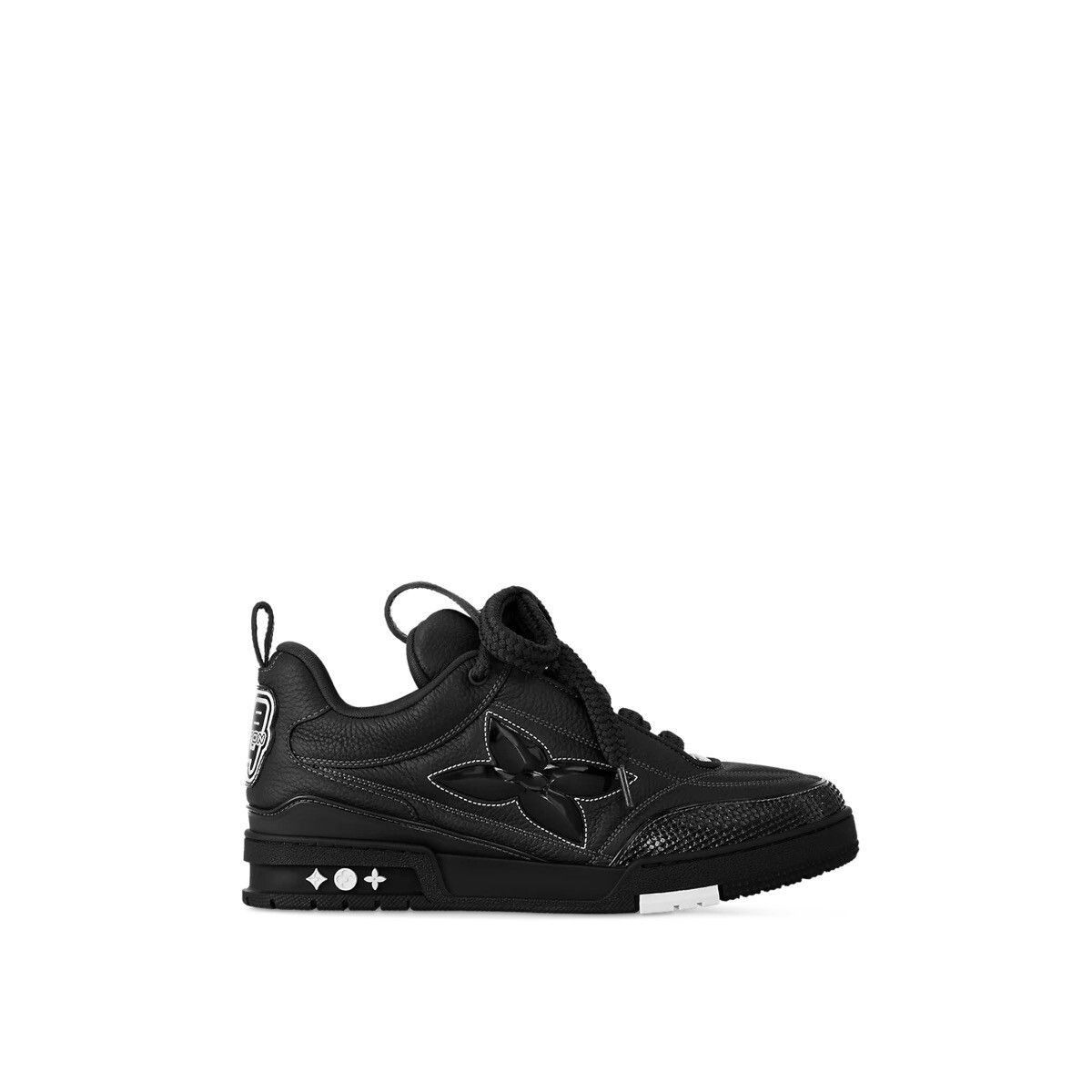 image of Louis Vuitton Lv Skate Sneakers Leather Monogram Logo In Black, Men's (Size 6)