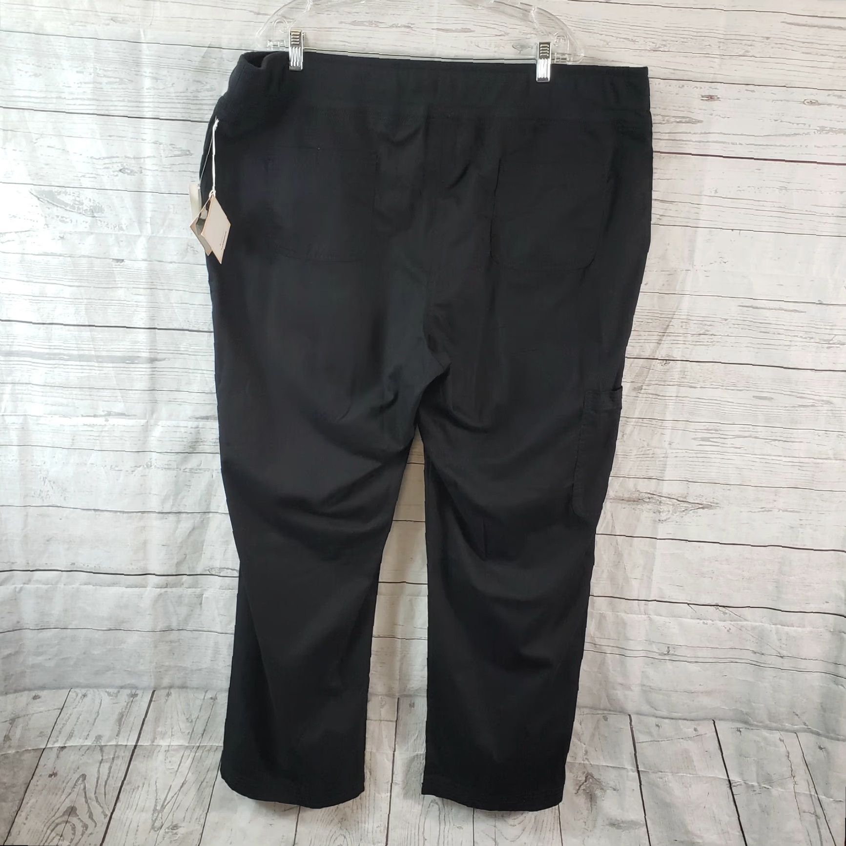 Koio Koi Womens Morgan Scrub Pants 3X Black - Solid Cotton Blend, 30" Inseam, Waist 22", Rise 13" - New with Tags, V2 Size 40" / US 18 - 3 Thumbnail