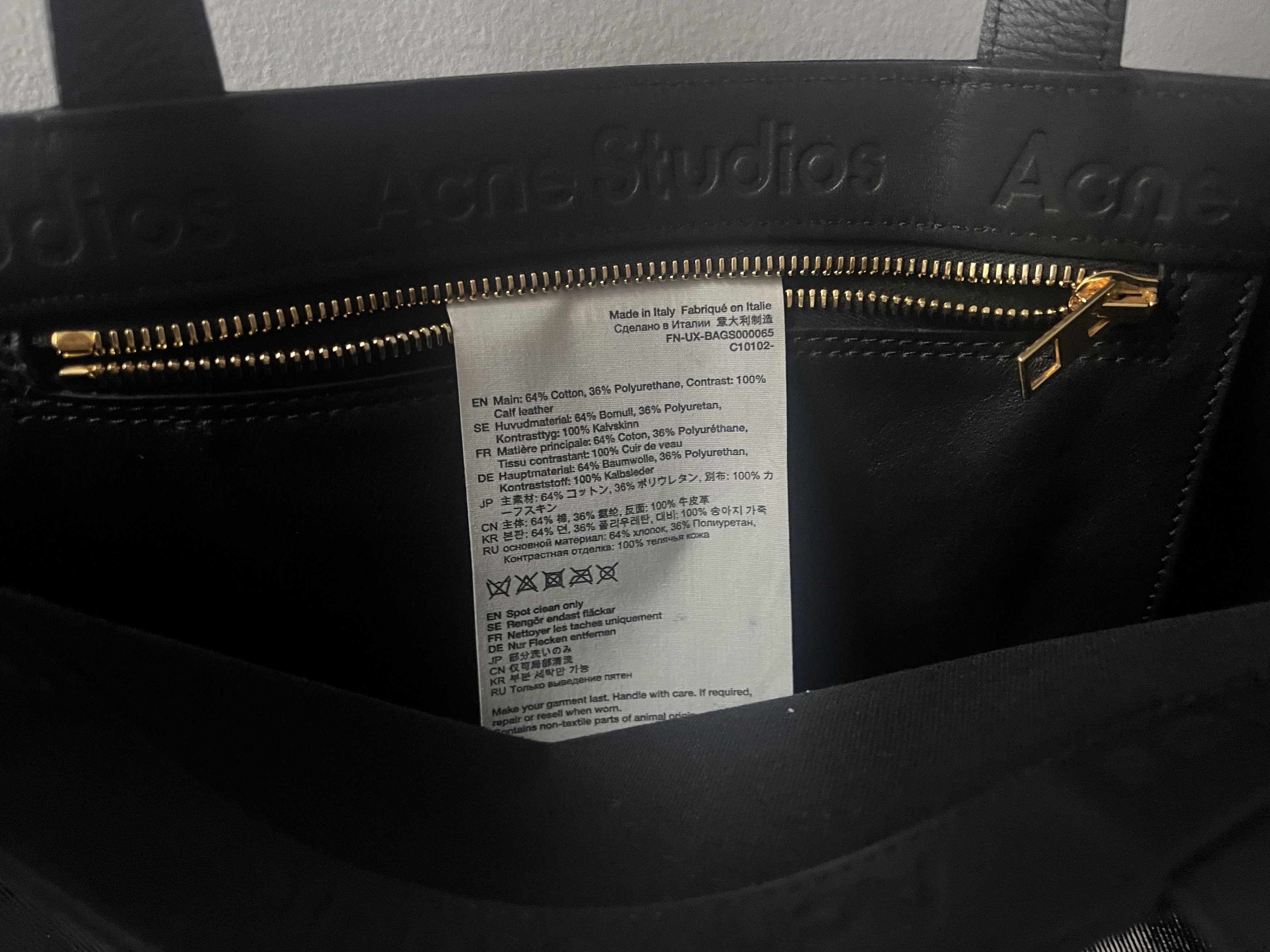 Acne Studios Black Tote Bag Size ONE SIZE - 3 Thumbnail