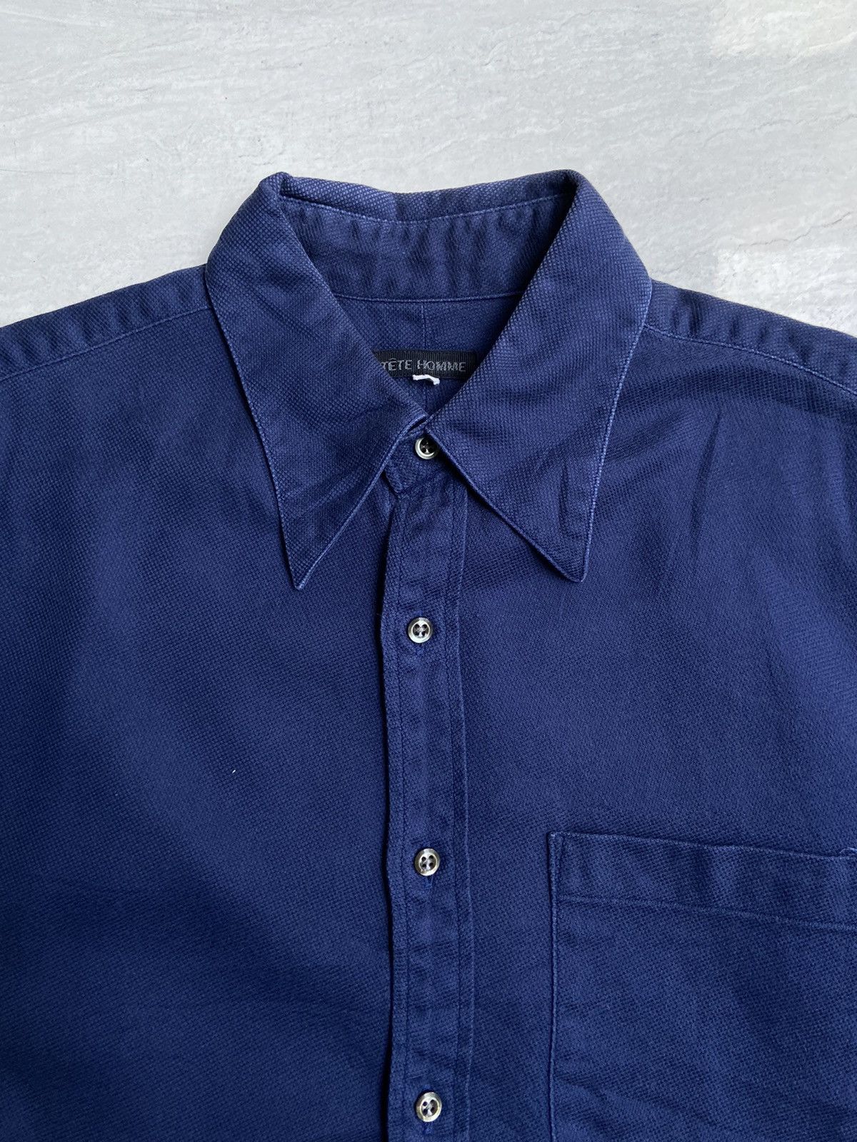 Issey Miyake × Japanese Brand × Tete Homme TETE HOMME Navy Shirt Size US M / EU 48-50 / 2 - 10 Thumbnail