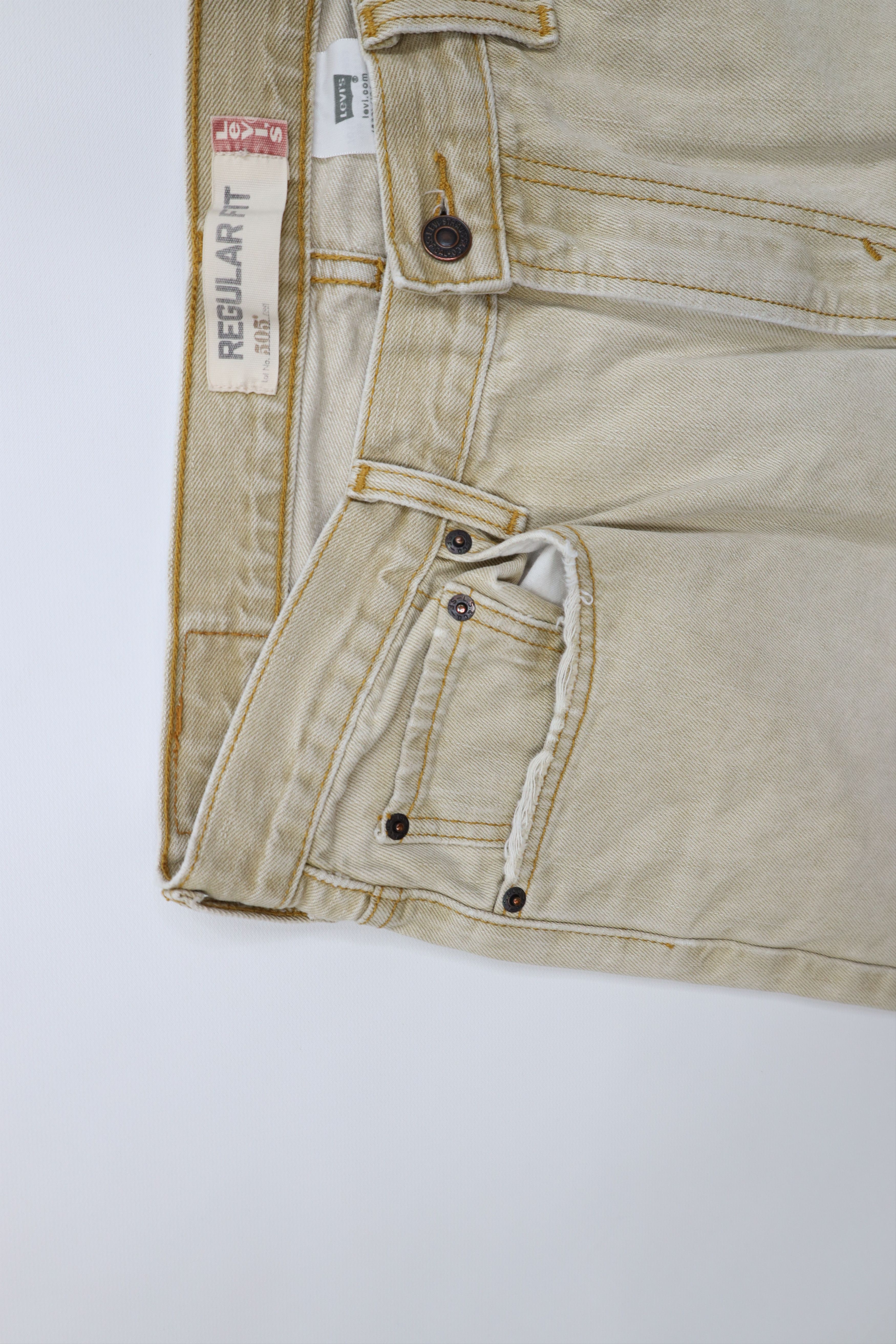 Levi's Vintage Y2K 2006 Levis 505 Regular Fit Denim Jeans Beige Size US 36 / EU 52 - 9 Thumbnail