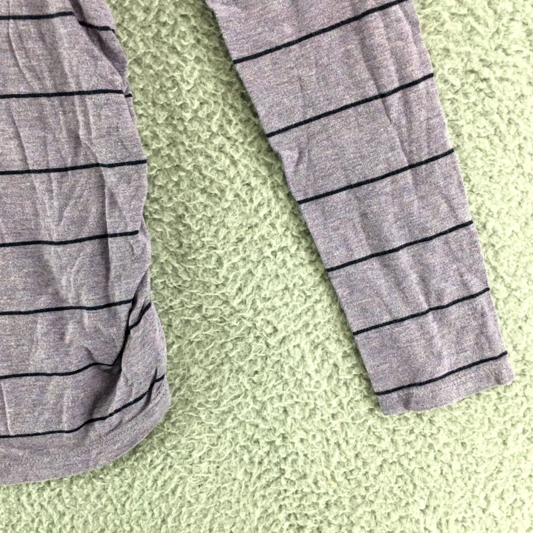 Vintage Isabel Maternity by Ingrid & Isabel T-Shirt Womens XS Purple Striped Round Neck Long Sleeve Tee Top Size XS / US 0-2 / IT 36-38 - 3 Thumbnail