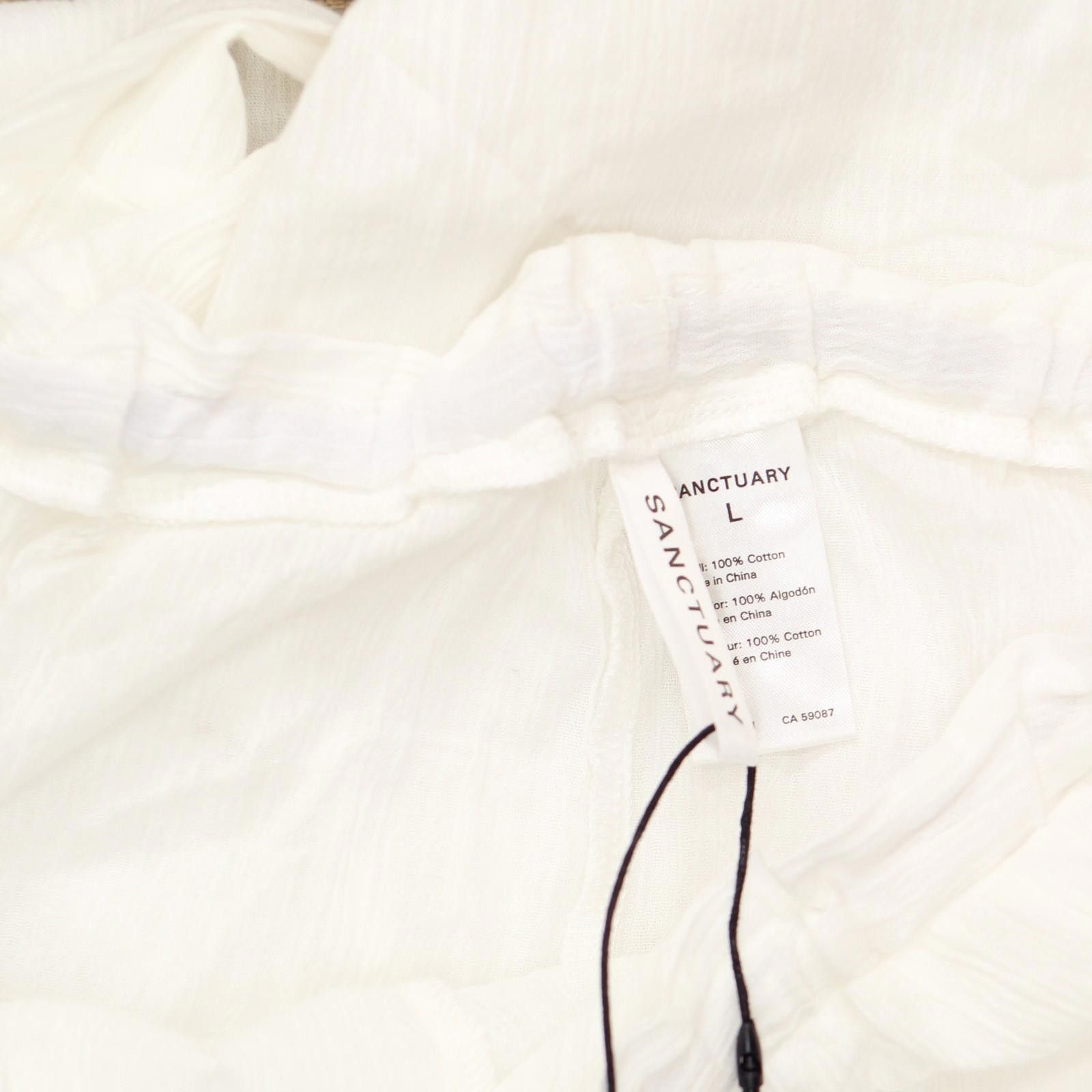 Sanctuary Nwt Sanctuary Crinkle Cargo Pants Sacc25849 Crinkle White L Size ONE SIZE - 4 Thumbnail