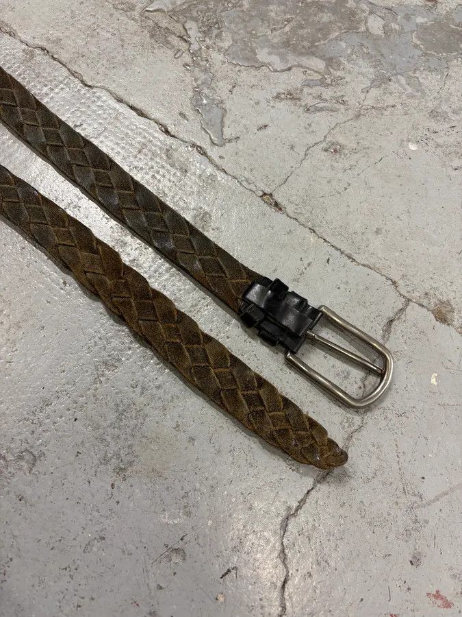 Prada 2000s Prada Dark Brown Woven Leather Belt Size ONE SIZE - 4 Thumbnail