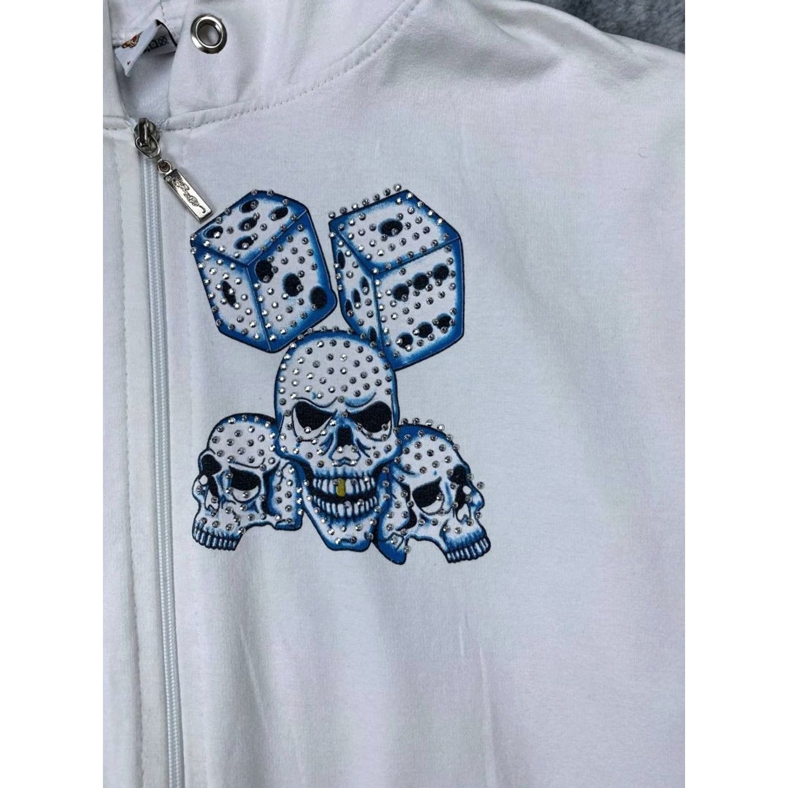 Ed Hardy VINTAGE Ed Hardy By Christian Audigier Hoodie Full Zip Logo Men L White Size US L / EU 52-54 / 3 - 3 Thumbnail