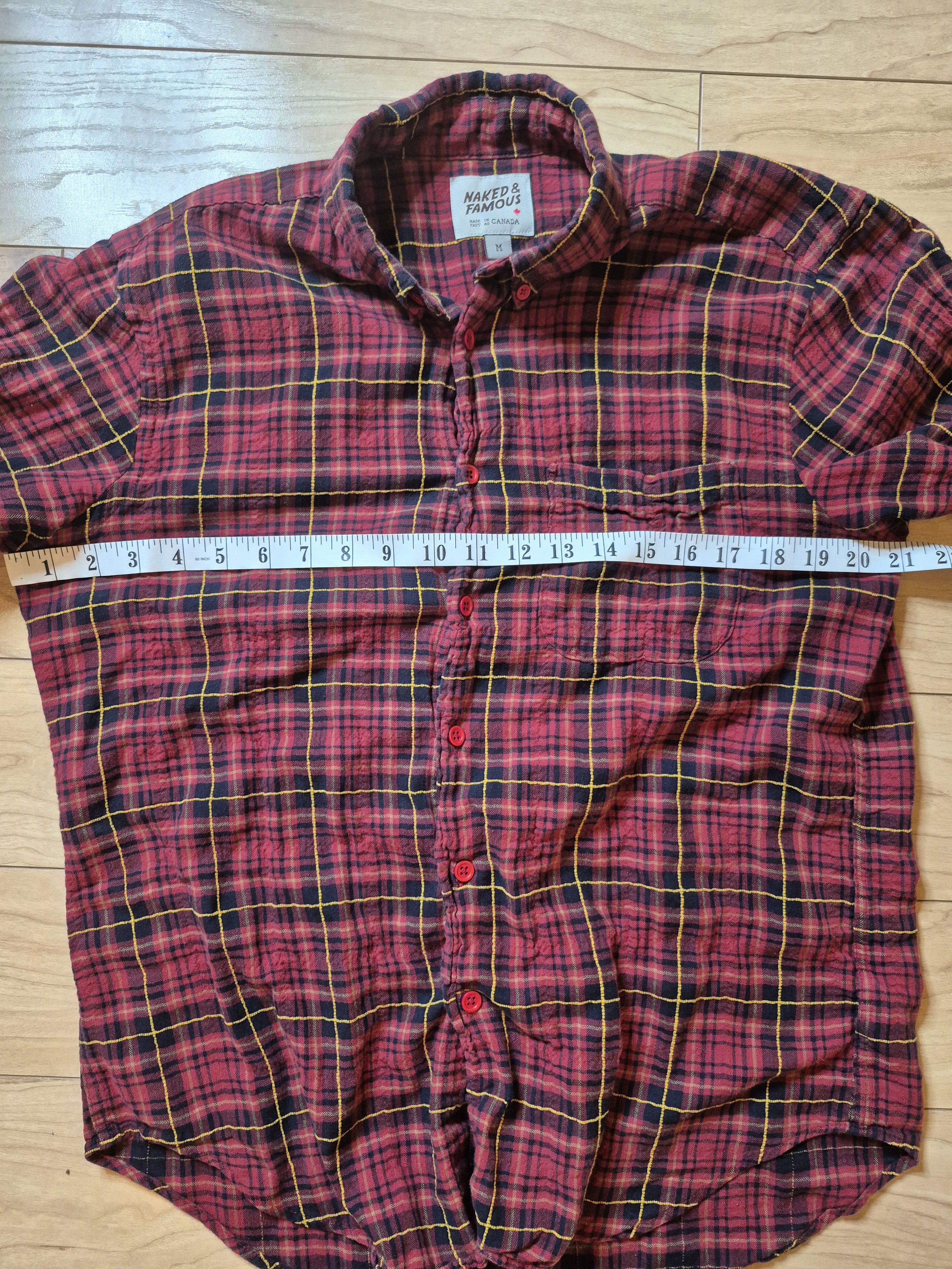 Naked & Famous Regular Shirt Plaid Red Size US M / EU 48-50 / 2 - 2 Thumbnail