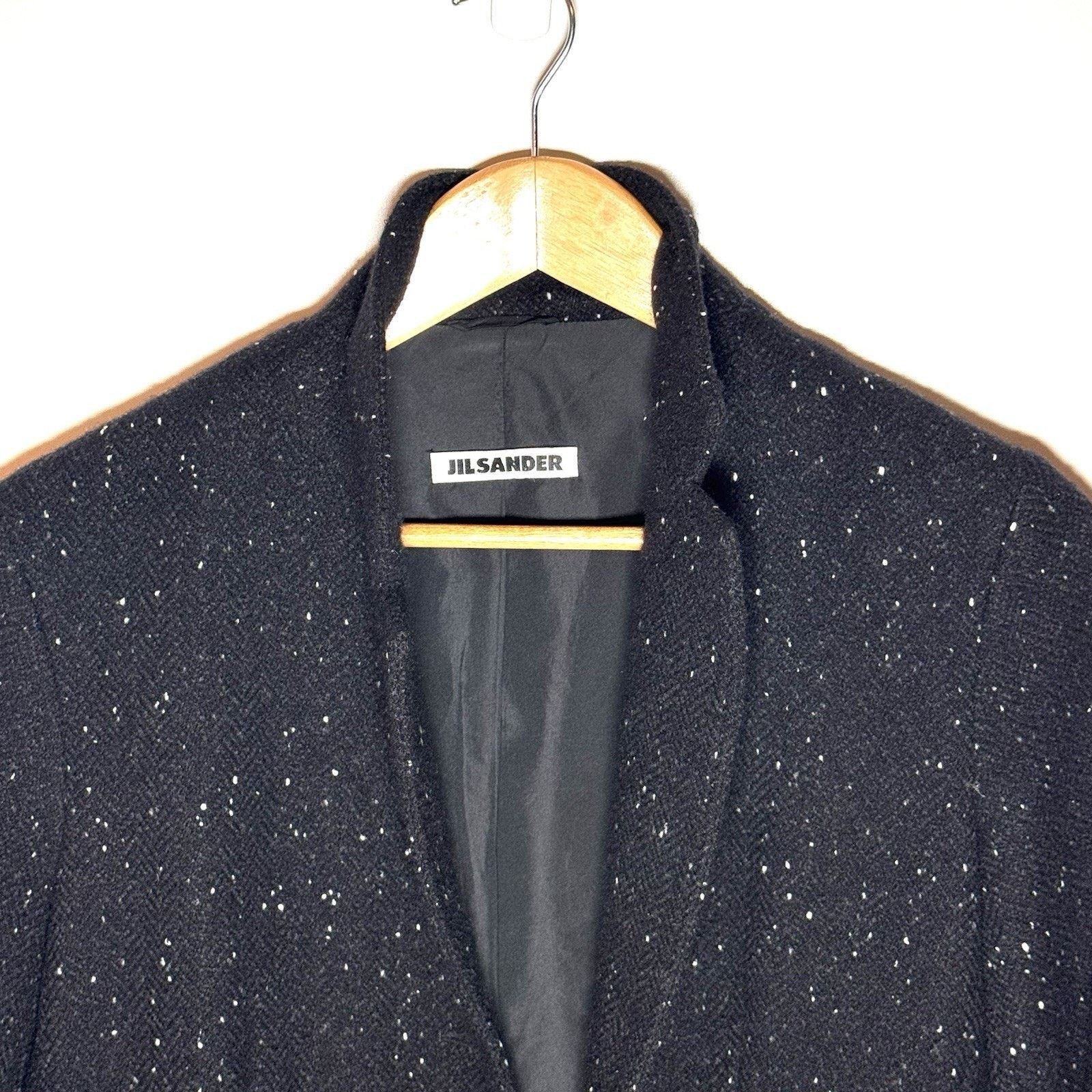 Jil Sander VTG Jil Sander Black Speckled Wool Blazer Jacket Late 90s S Size S / US 4 / IT 40 - 5 Thumbnail