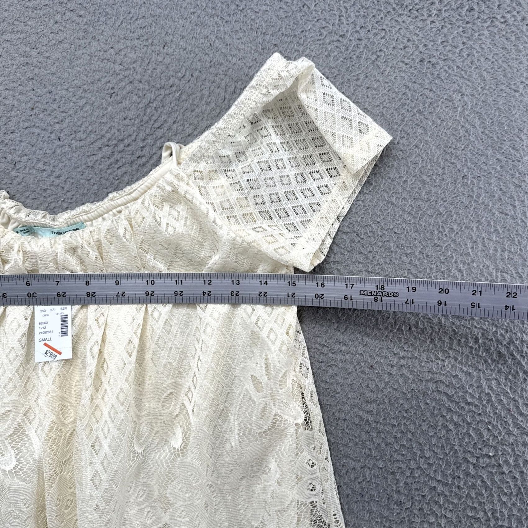 Vintage Maurices Women’s Blouse Cap Sleeve Sheer Lace Lightweight Top Small Ivory Casual Business Party Size S / US 4 / IT 40 - 4 Thumbnail