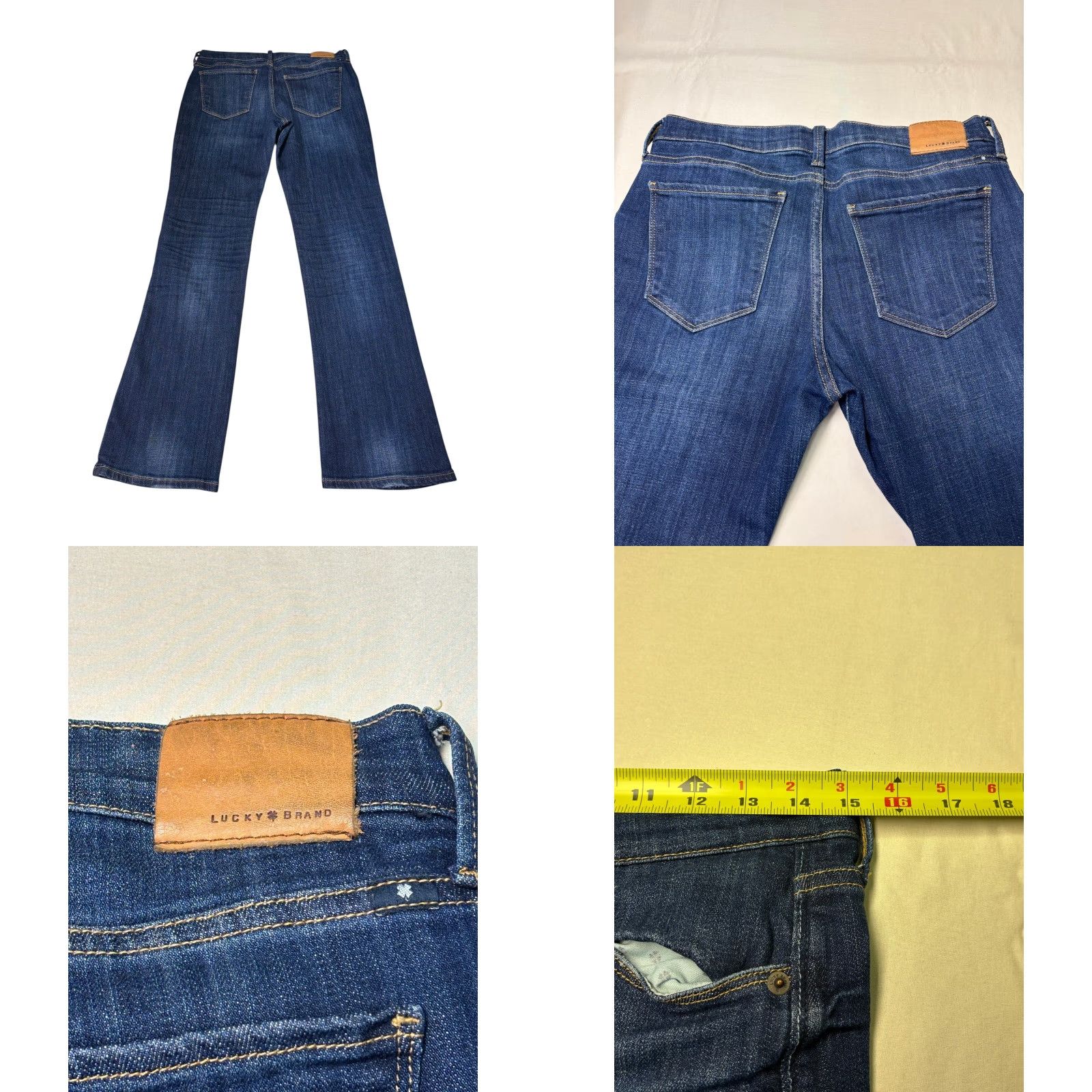 Lucky Brand Lucky Brand Brooke Boot Jeans Womens 6 Dark Wash Bootcut Denim Boots Size 28" / US 6 / IT 42 - 8 Thumbnail