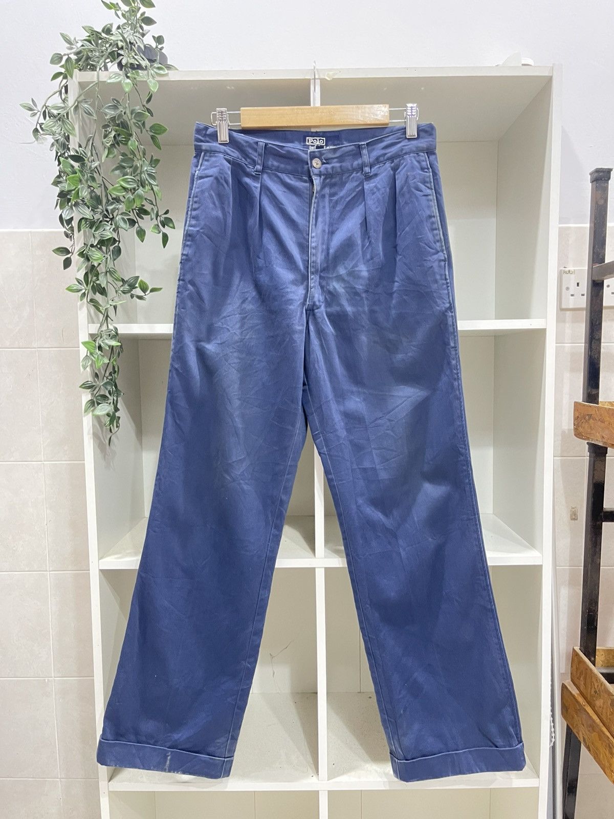 Polo Ralph Lauren Vintage Faded blue Polo Rlaph Lauren Cotton Pants Size US 29 - 1 Thumbnail