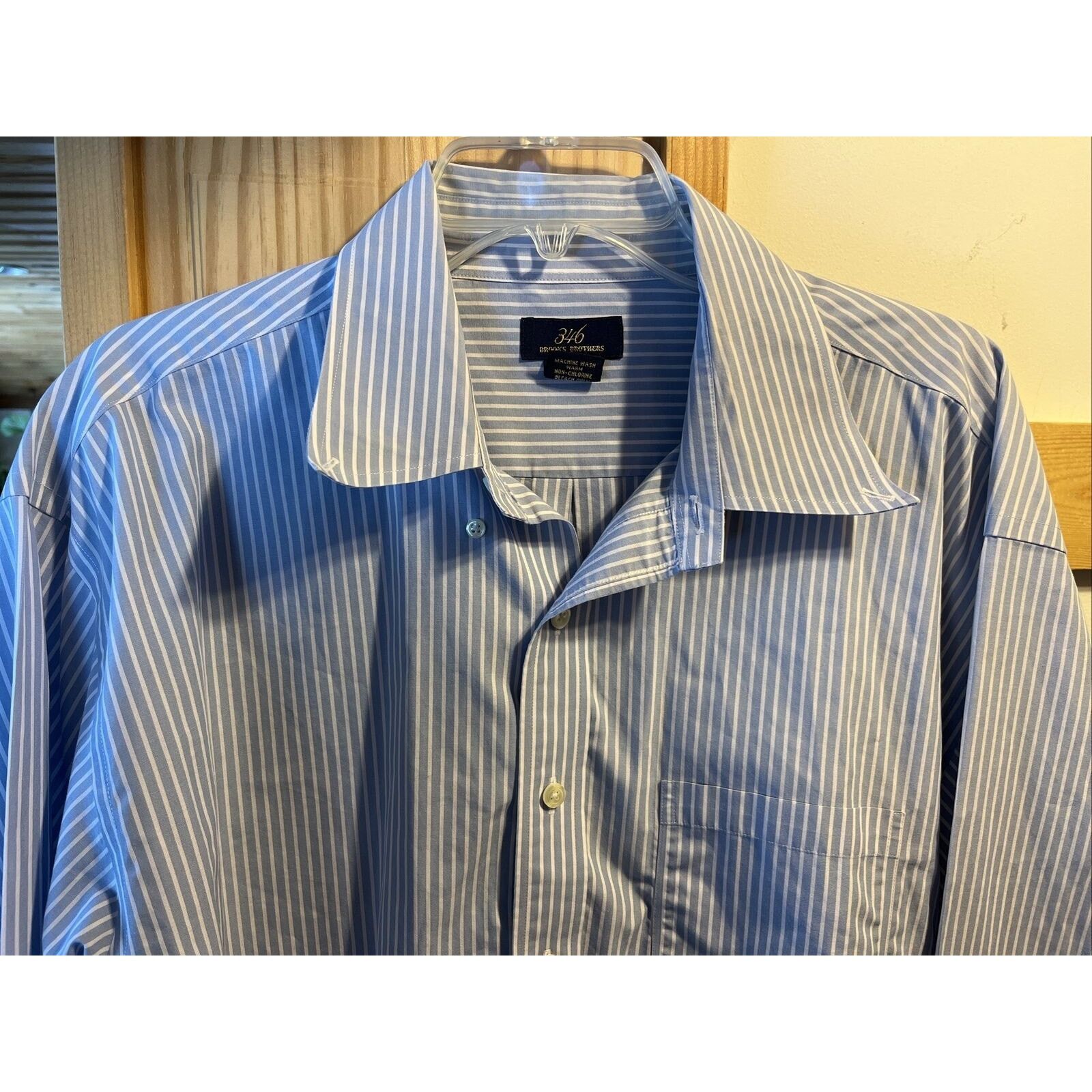 Brooks Brothers Brooks Brothers 346 Mens XL Blue Striped Button Cotton Shirt Size US XL / EU 56 / 4 - 4 Thumbnail