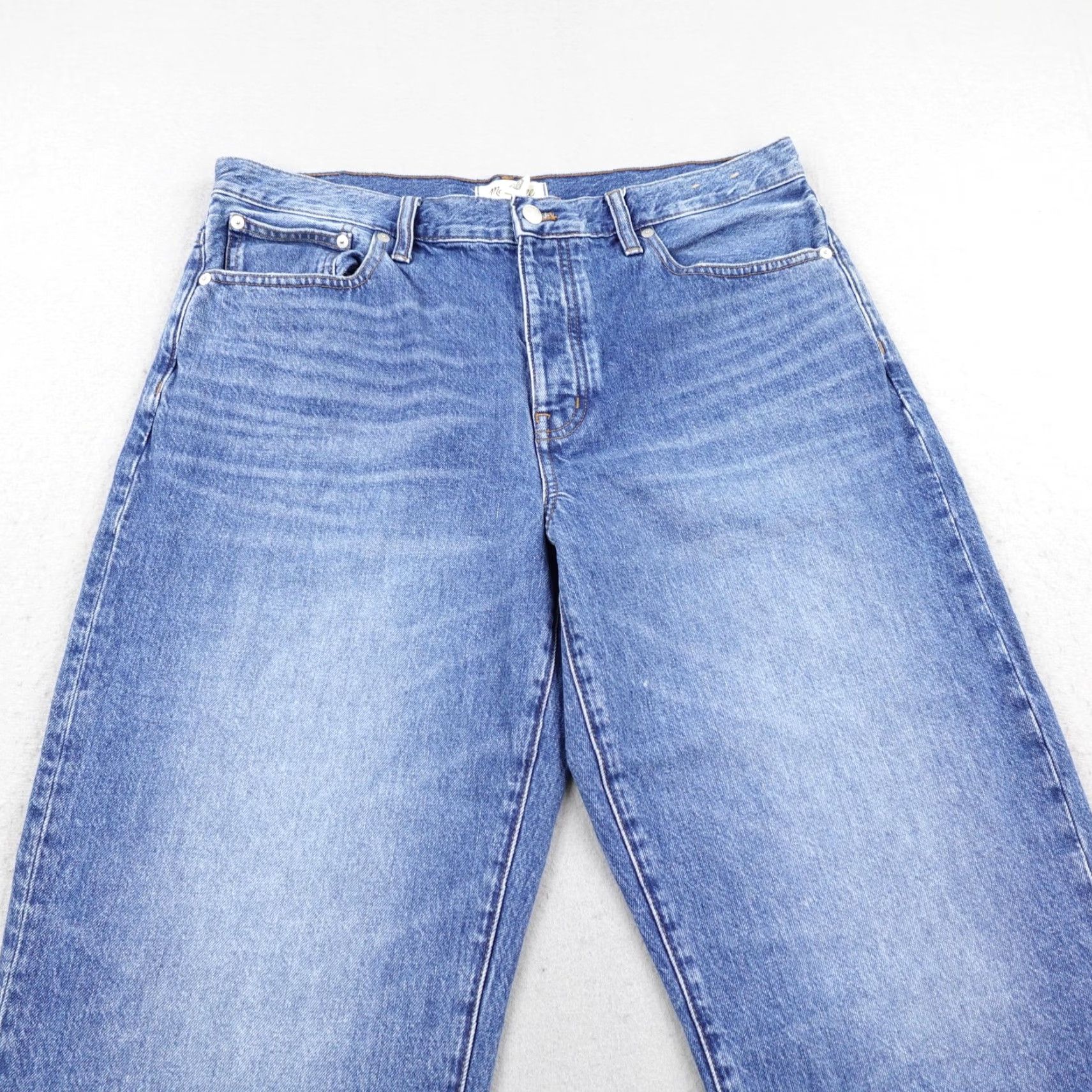 Madewell Madewell Jeans 31 Blue Denim Low Slung Straight Button Fly Baggy Loose Medium Wash Women's Jeans Size 24" / US 00 / IT 34 - 2 Thumbnail