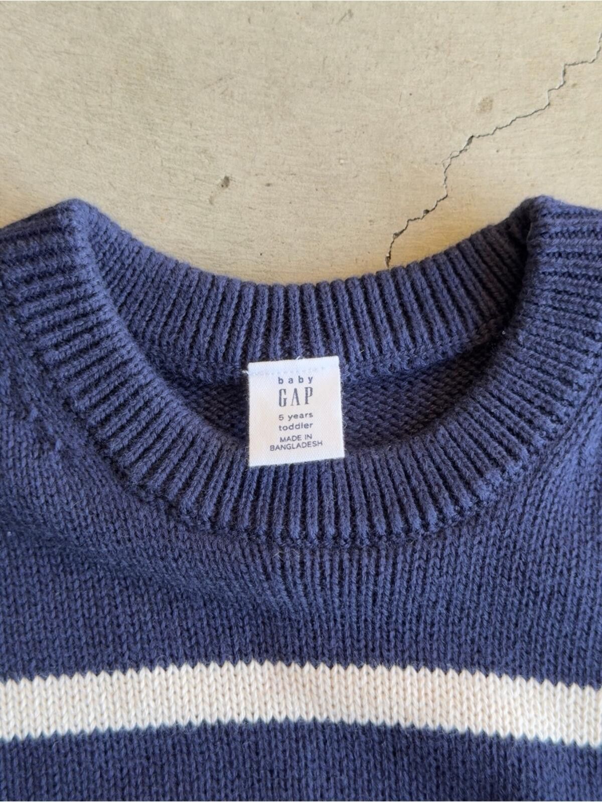 Gap Baby Gap / Striped Knit Sweater / Navy / 5T Size US XXS / EU 40 - 9 Thumbnail