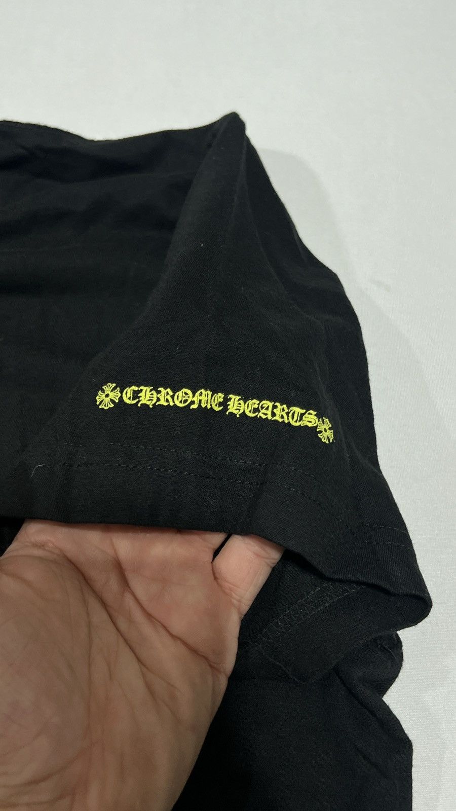 Chrome Hearts Chrome Hearts Yellow Neck Logo Tee Size US M / EU 48-50 / 2 - 6 Thumbnail