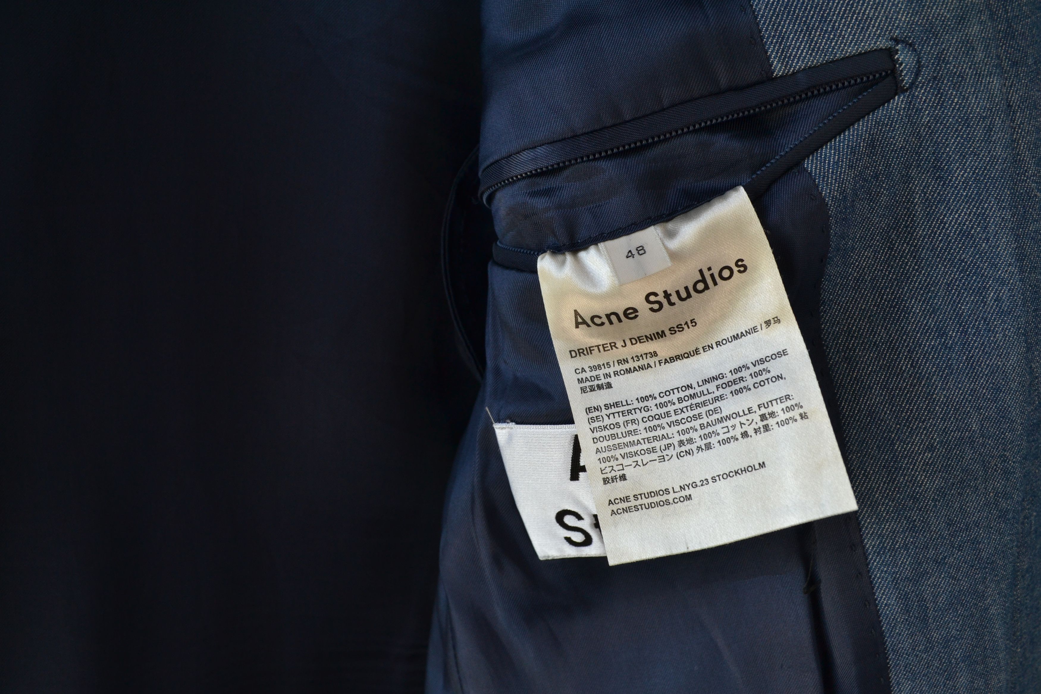 Acne Studios ACNE STUDIOS Suit Blazer Pants Blue Drifter Denim Size 48R - 6 Thumbnail
