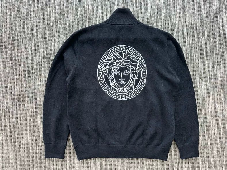Versace Versace Black wool zip knit Size US L / EU 52-54 / 3 - 6 Thumbnail
