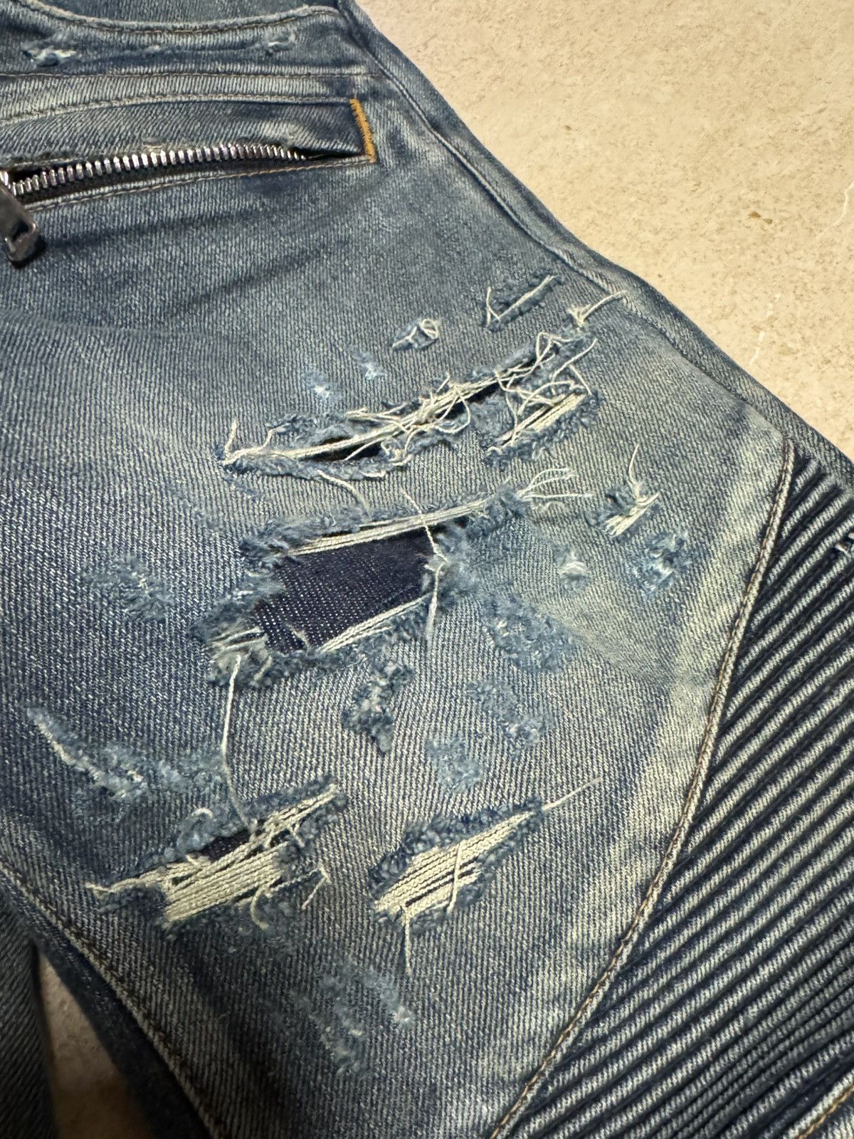 Balmain Distressed Balmain biker jeans Size US 32 / EU 48 - 5 Thumbnail